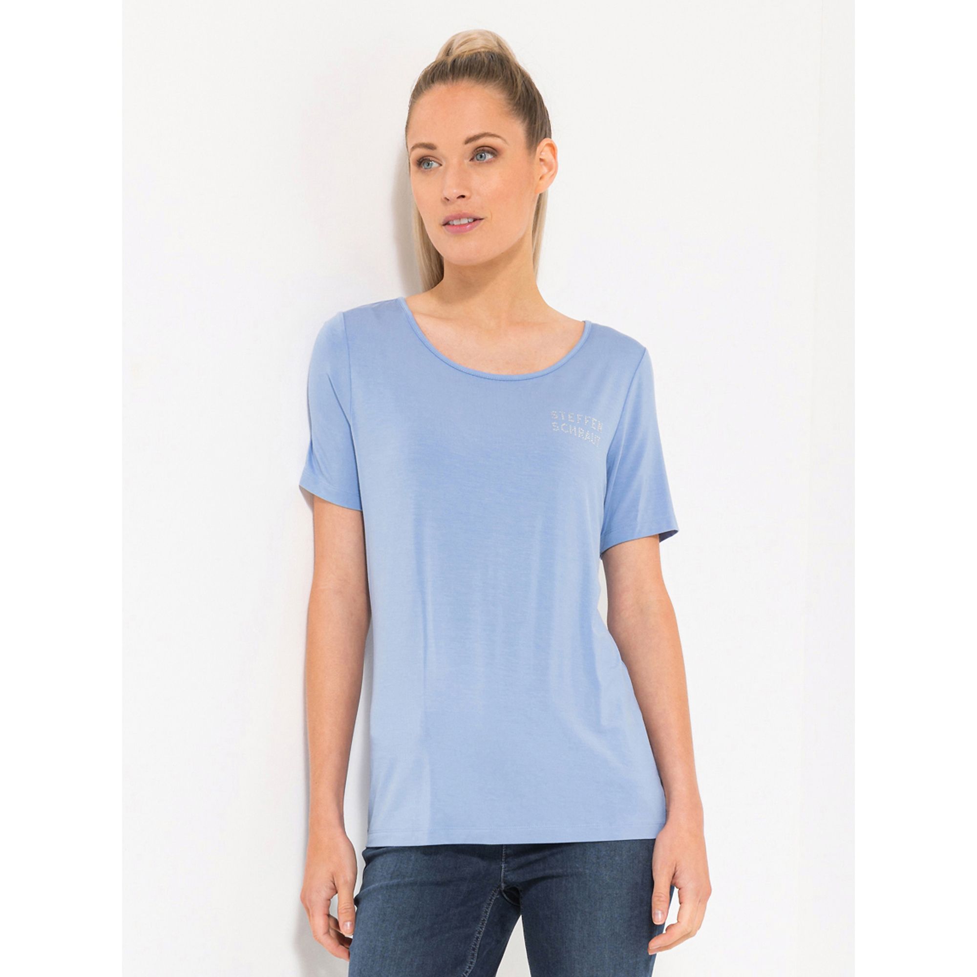 STEFFEN SCHRAUT Shirt, Ibiza 1/2-Arm Logo aus Strass figurumspielend