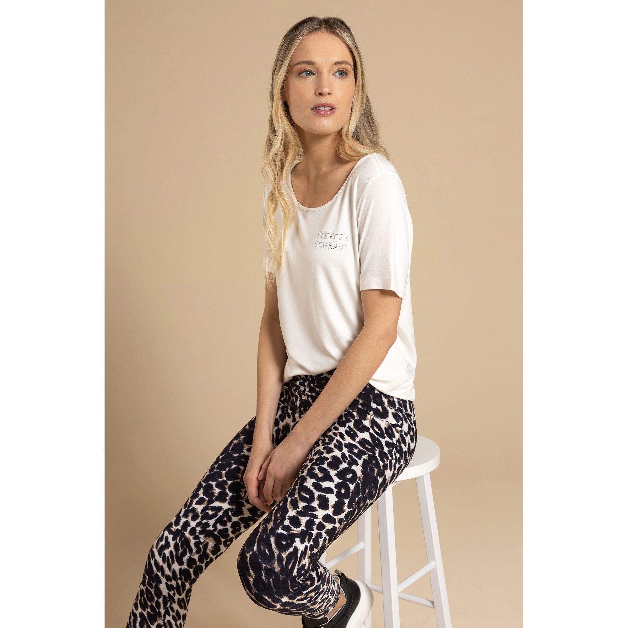 STEFFEN SCHRAUT Shirt, Ibiza 1/2-Arm Logo aus Strass figurumspielend