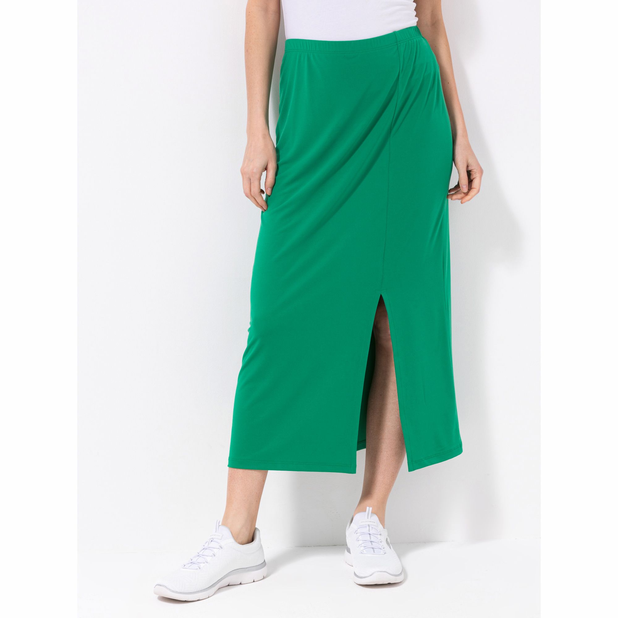 KIM & CO. Maxi-Rock Brazil Knit Jersey Rundumdehnbund Gehschlitz vorne