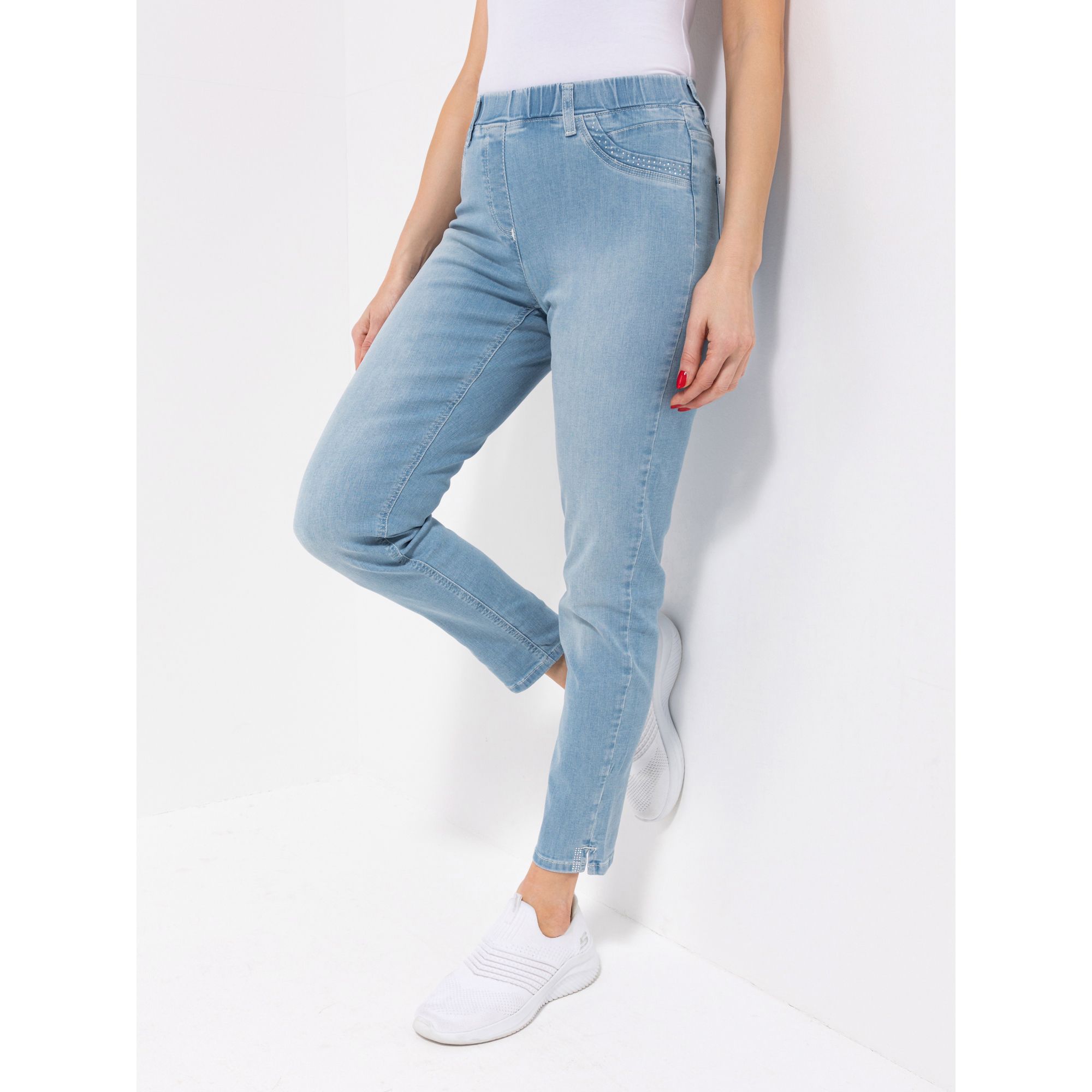 DAWID by Dawid Tomaszewski Jeans, Dekostepp Strassdetails schmales Bein