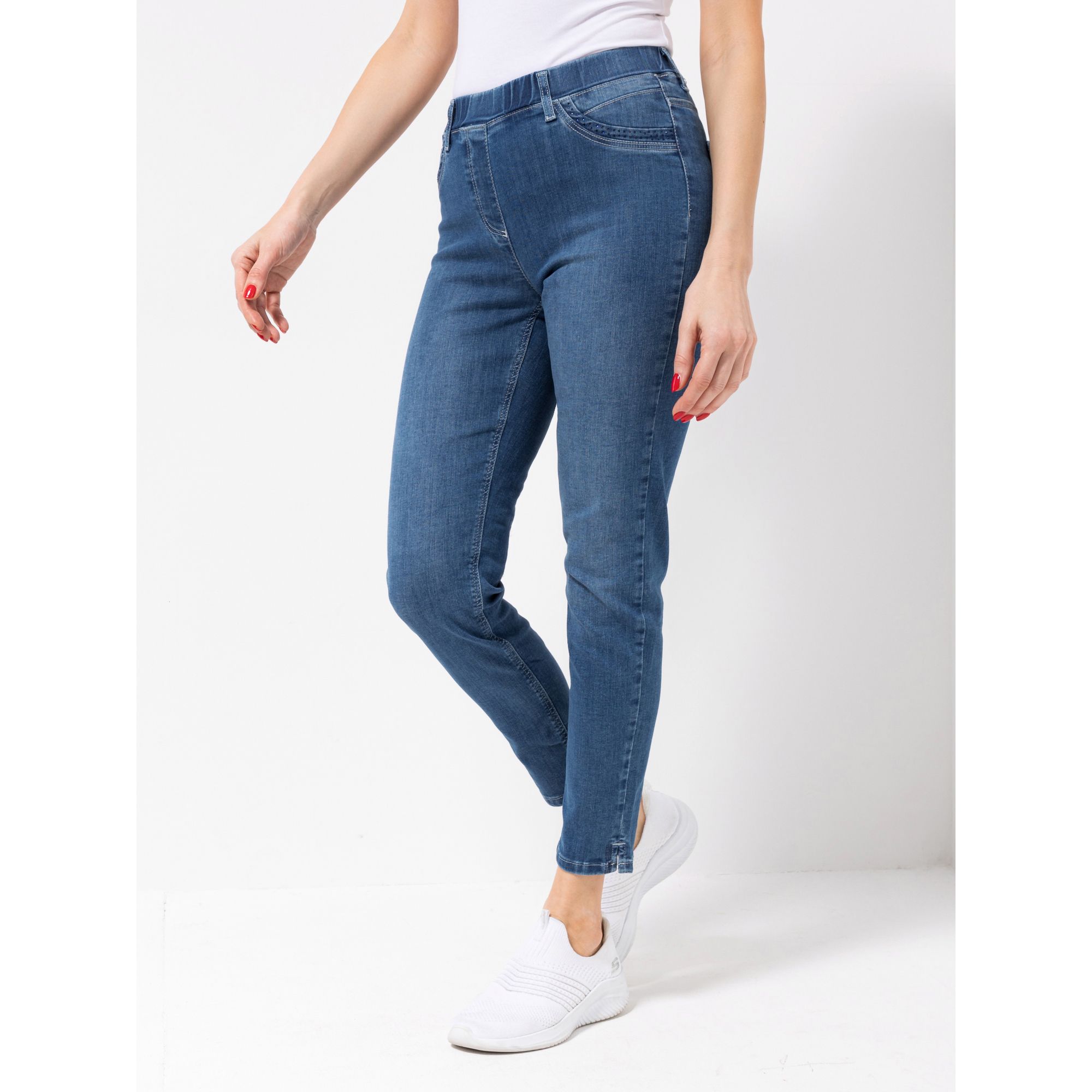 DAWID by Dawid Tomaszewski Jeans, Dekostepp Strassdetails schmales Bein