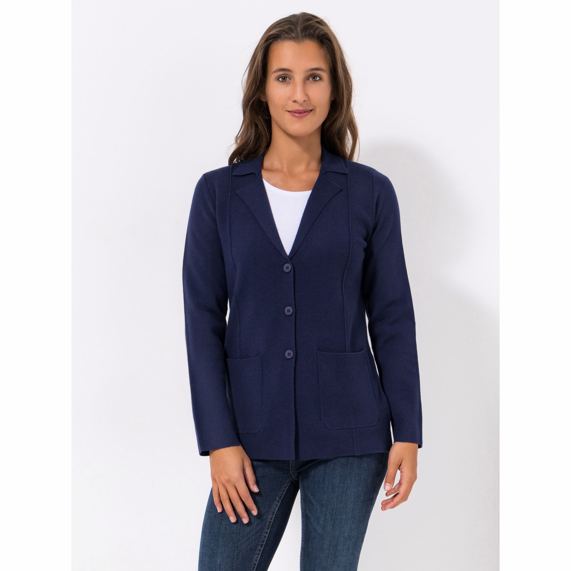 DAWID by Dawid Tomaszewski Strickblazer aufgesetzte Taschen figurumspielend