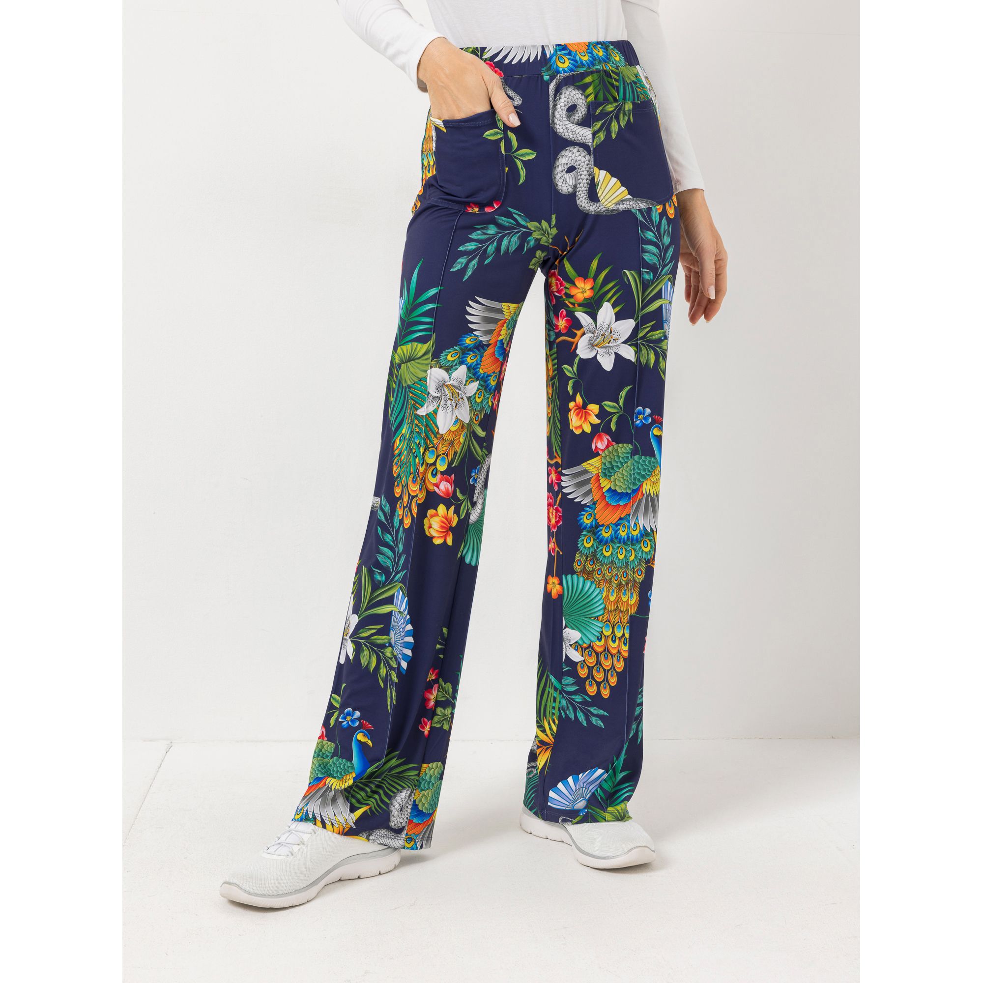 ANNI FOR FRIENDS Jerseyhose Amelie Rundumdehnbund augesetze Taschen weites Bein