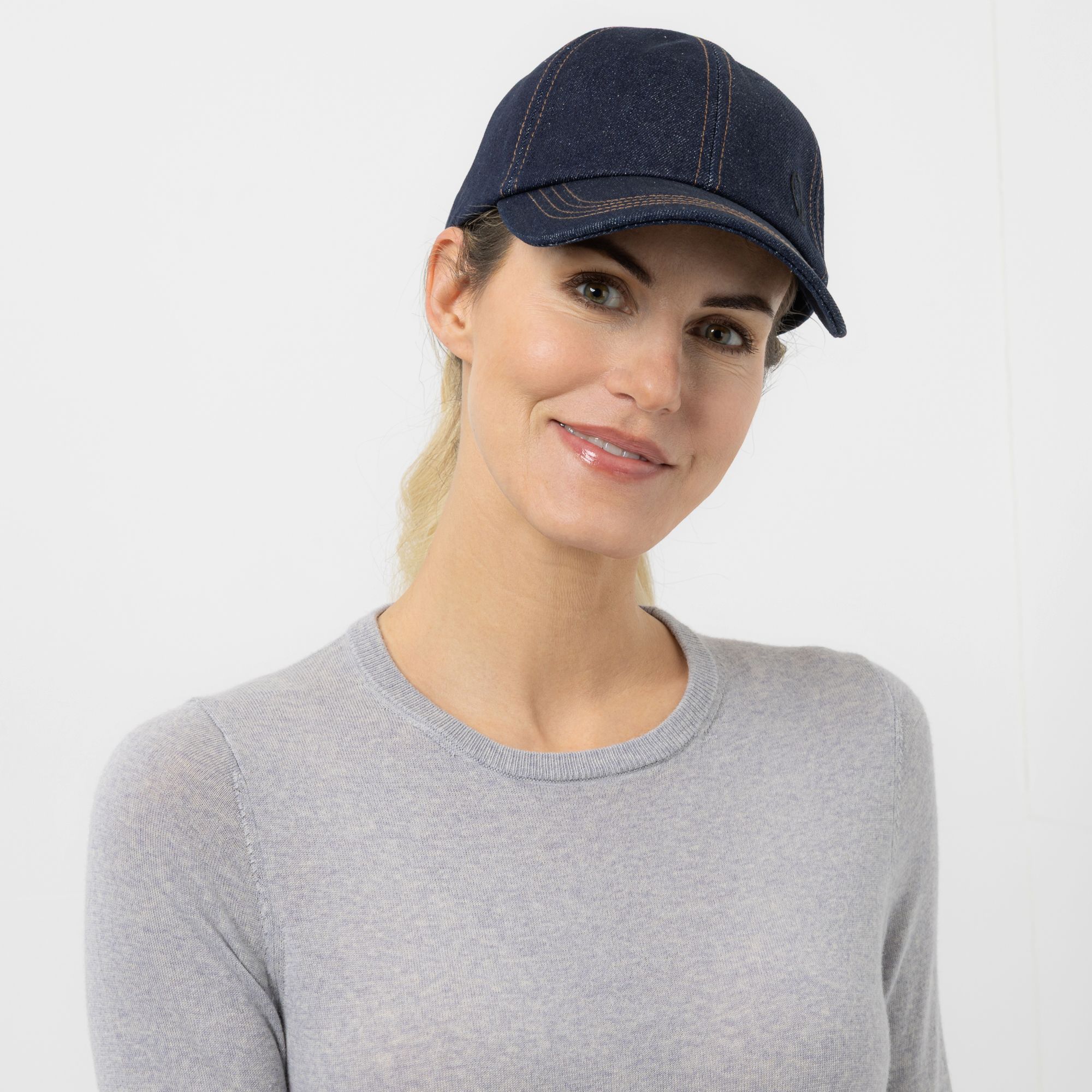 EVA LUTZ Basecap Jeans-Qualität Logo-Stickerei größenverstellbar