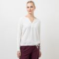 STEFFEN SCHRAUT Blusenshirt, langarm Kordelzug am Saum Steindekoration aus ECOVERO™ Viskose