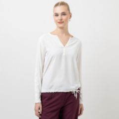 STEFFEN SCHRAUT Blusenshirt, langarm Kordelzug am Saum Steindekoration aus ECOVERO™ Viskose