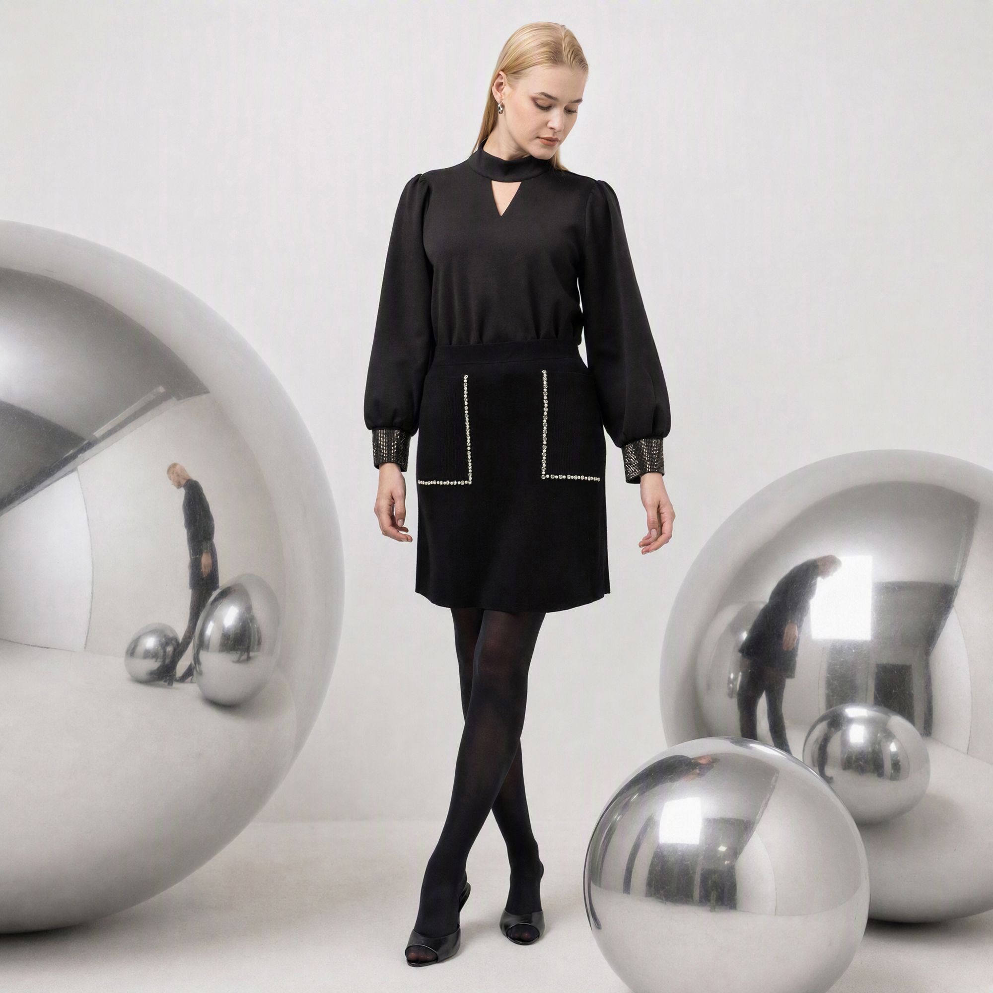 STEFFEN SCHRAUT SELECTION Rock Antwerpen aufgesetzte Taschen kurze A-Form