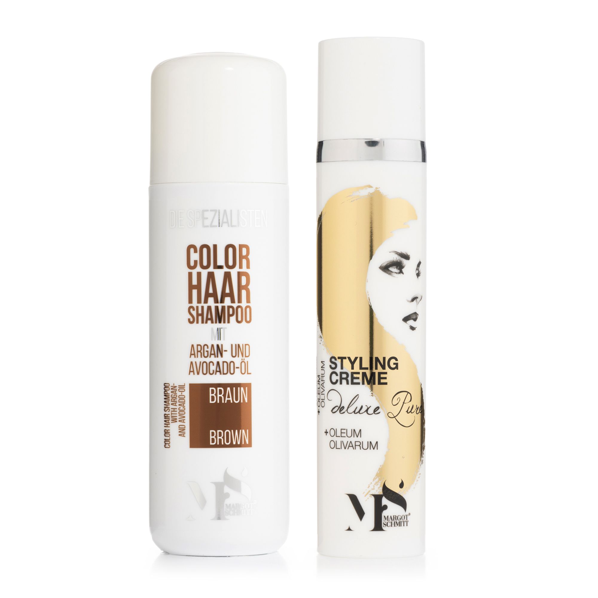 MARGOT SCHMITT® Color Haarshampoo in Braun 200ml & Deluxe Pure Styling Creme 100ml