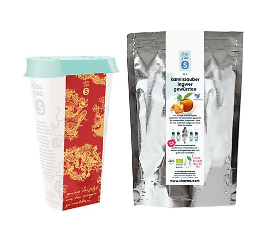 shuyao Kaminzauber Bio Tee mit Ingwer & Gewürzen 300g inkl. Aromadose und 2x Sticker