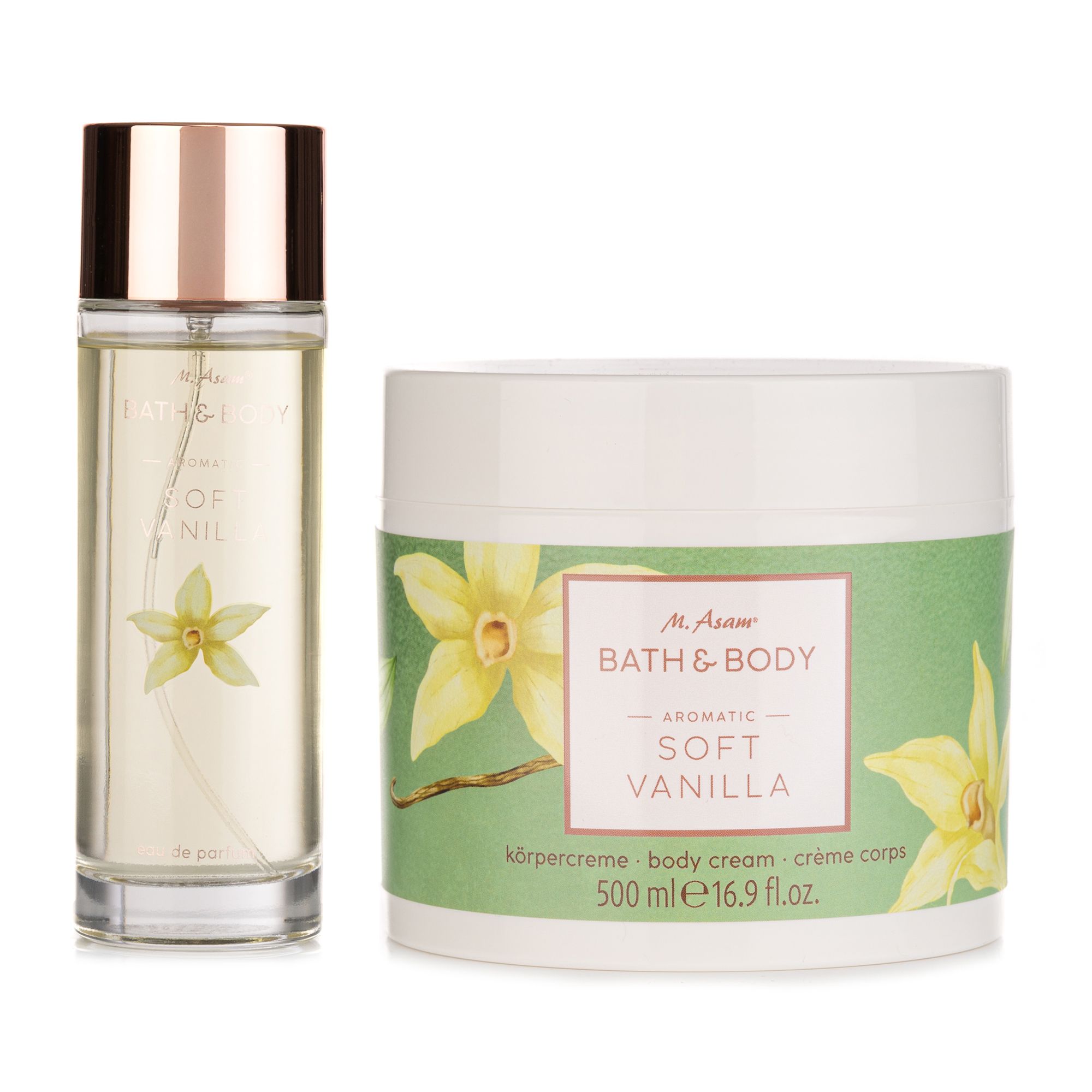 M.ASAM® Soft Vanilla Eau de Parfum 100ml, Körpercreme 500ml