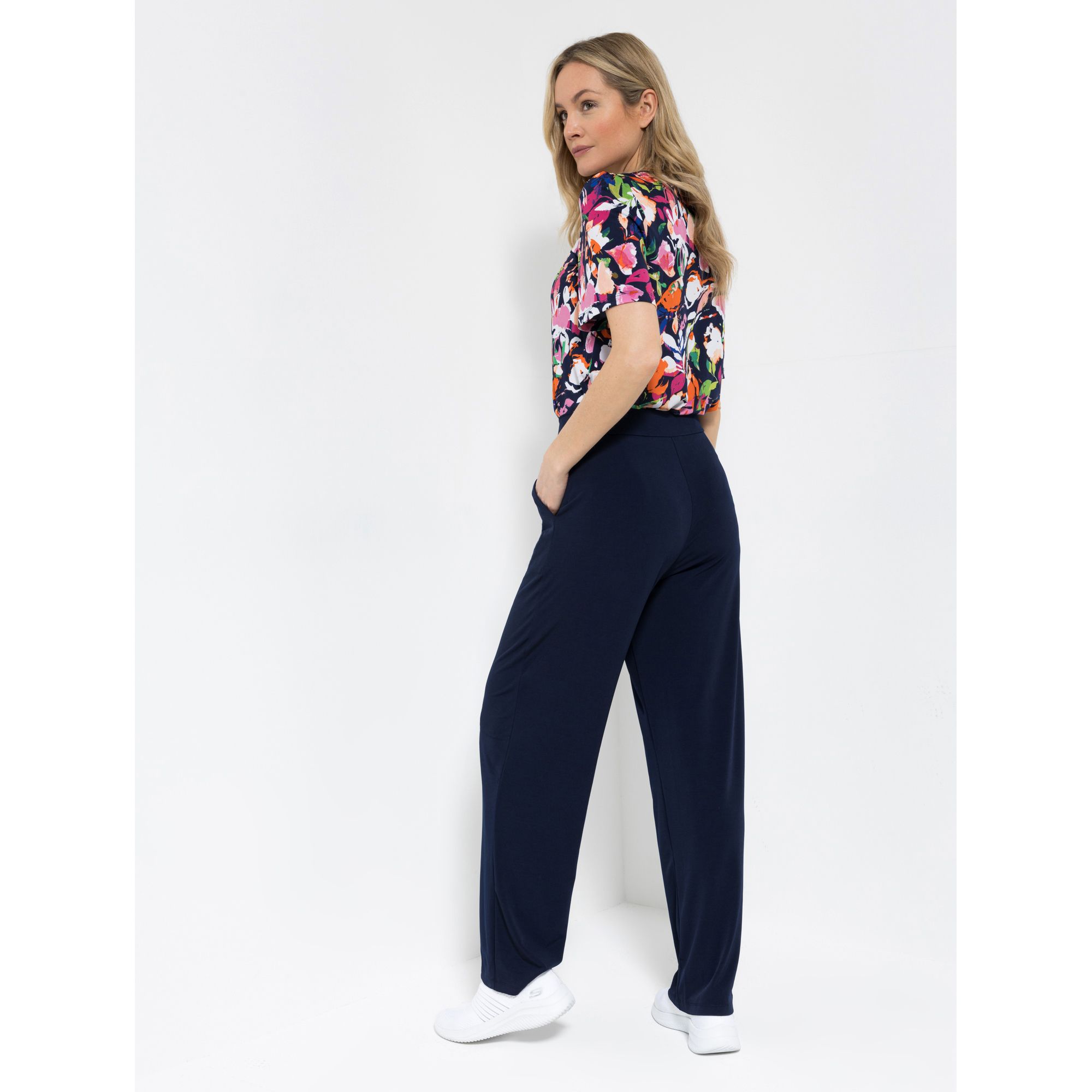 KIM & CO. Hose, 1/1-Länge Brazil Knit Jersey 2 Seitentaschen weites Bein