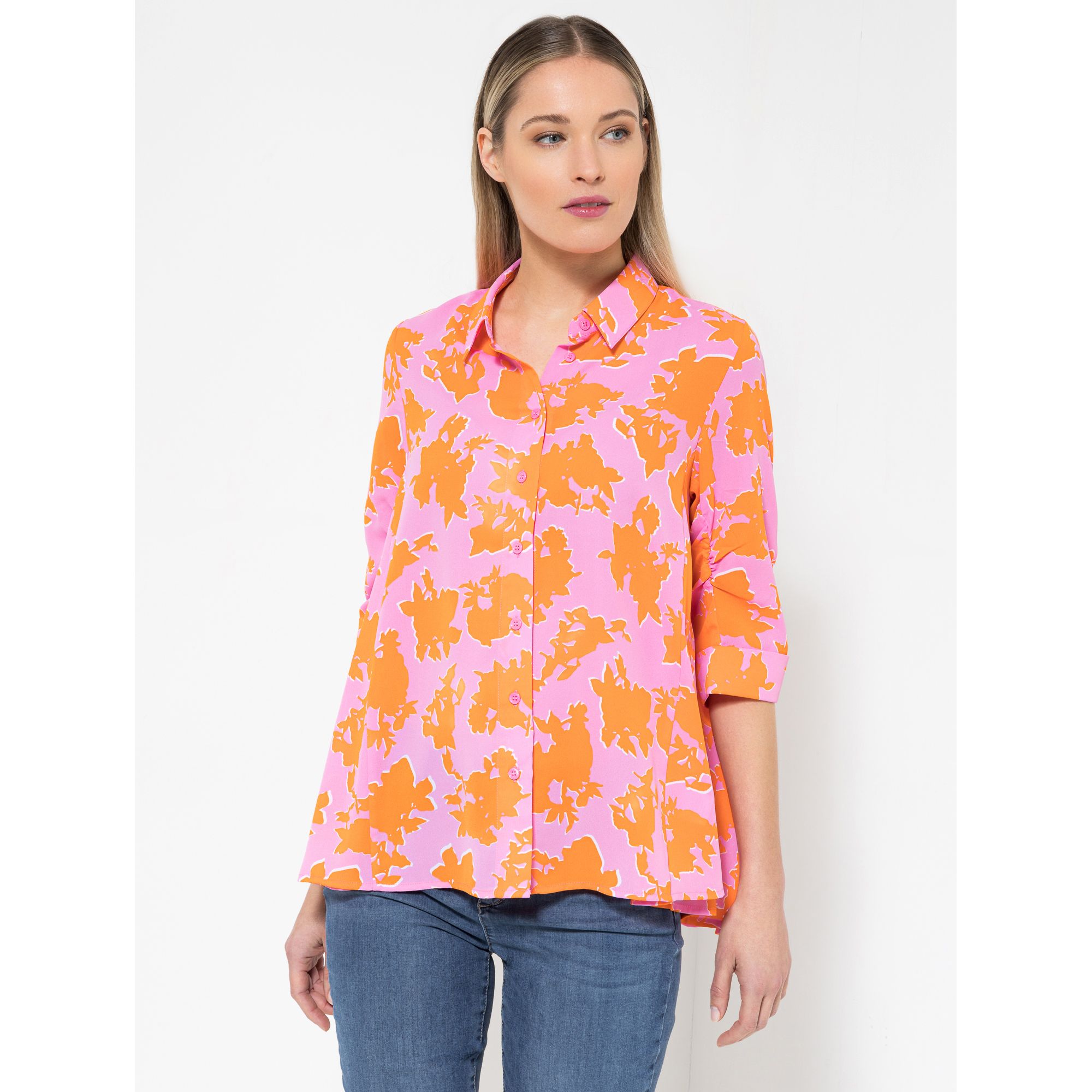 STEFFEN SCHRAUT Bluse, Capri, 3/4-Arm weiter Rücken 100% recyceltes PES leger weit