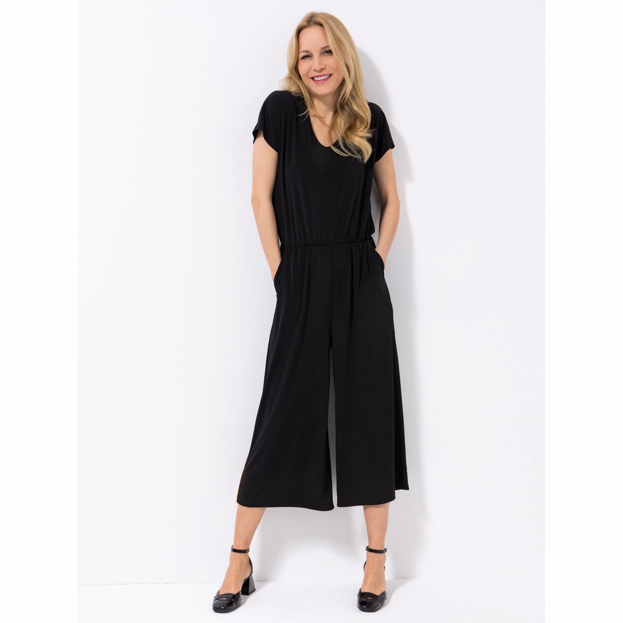 KIM & CO. Jumpsuit Brazil Knit Jersey 2 Eingrifftaschen weites Bein