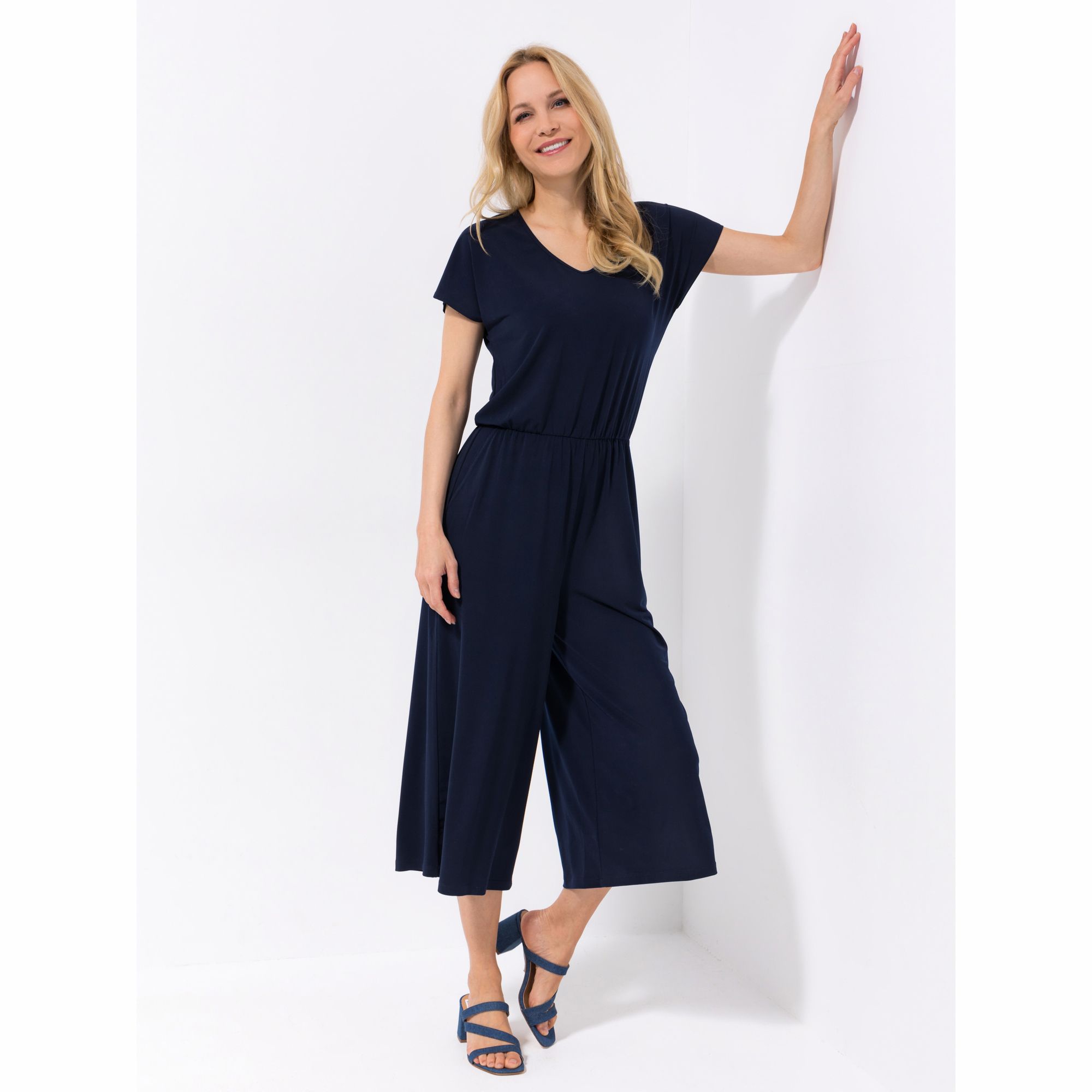 KIM & CO. Jumpsuit Brazil Knit Jersey 2 Eingrifftaschen weites Bein