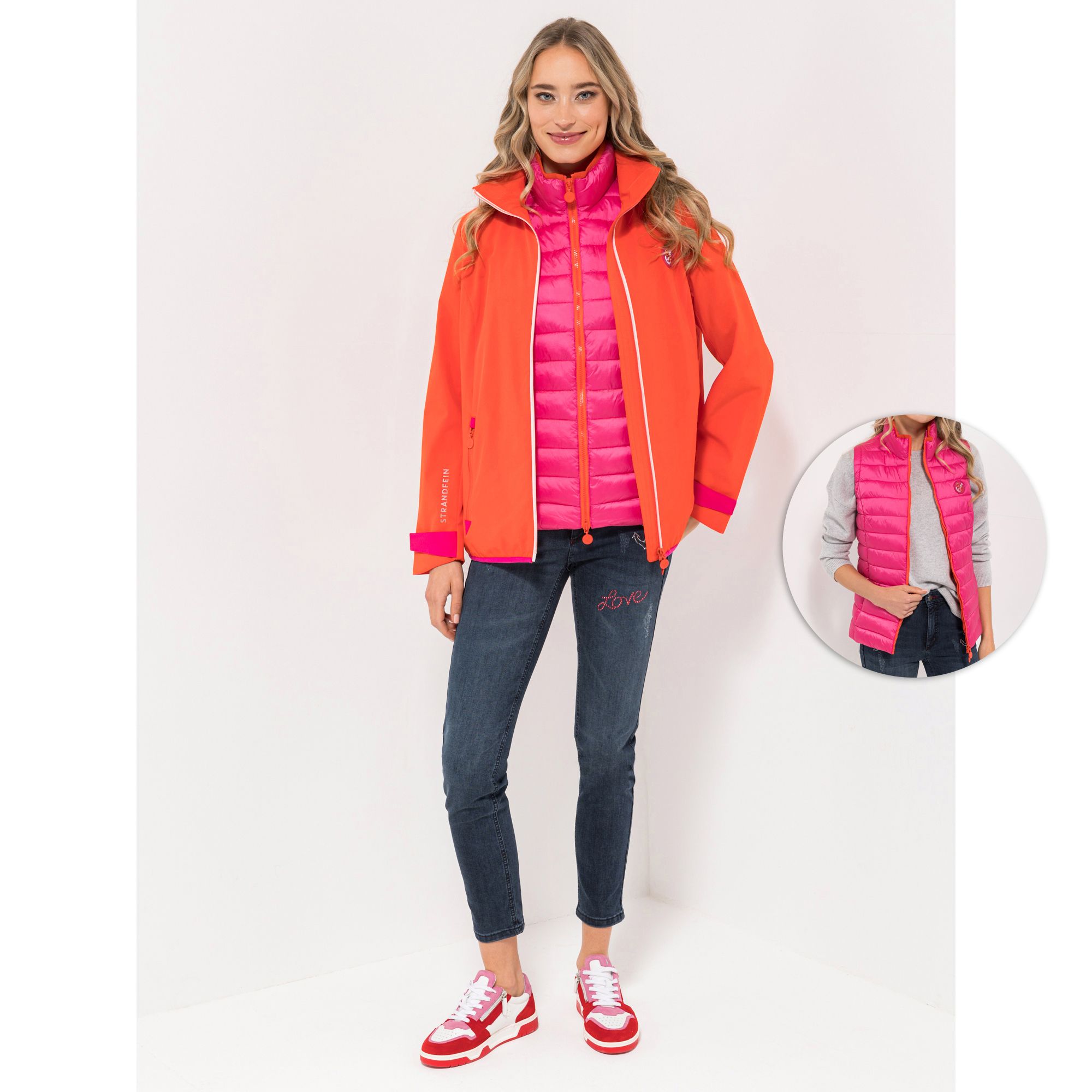 STRANDFEIN Jacke mit Steppweste 3in1-Design wasserabweisend figurumspielend