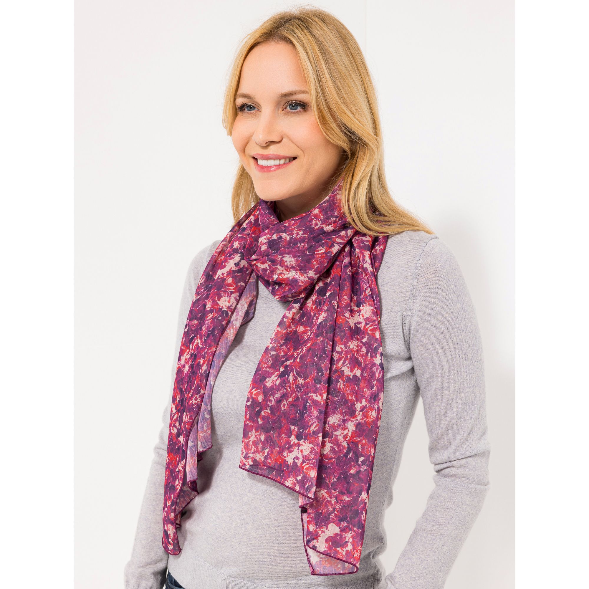 KIM & CO. Chiffon-Schal leicht transparent 166x66cm Druckauswahl