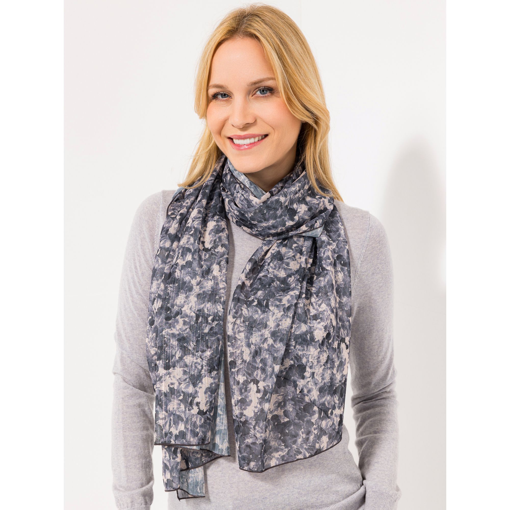 KIM & CO. Chiffon-Schal leicht transparent 166x66cm Druckauswahl