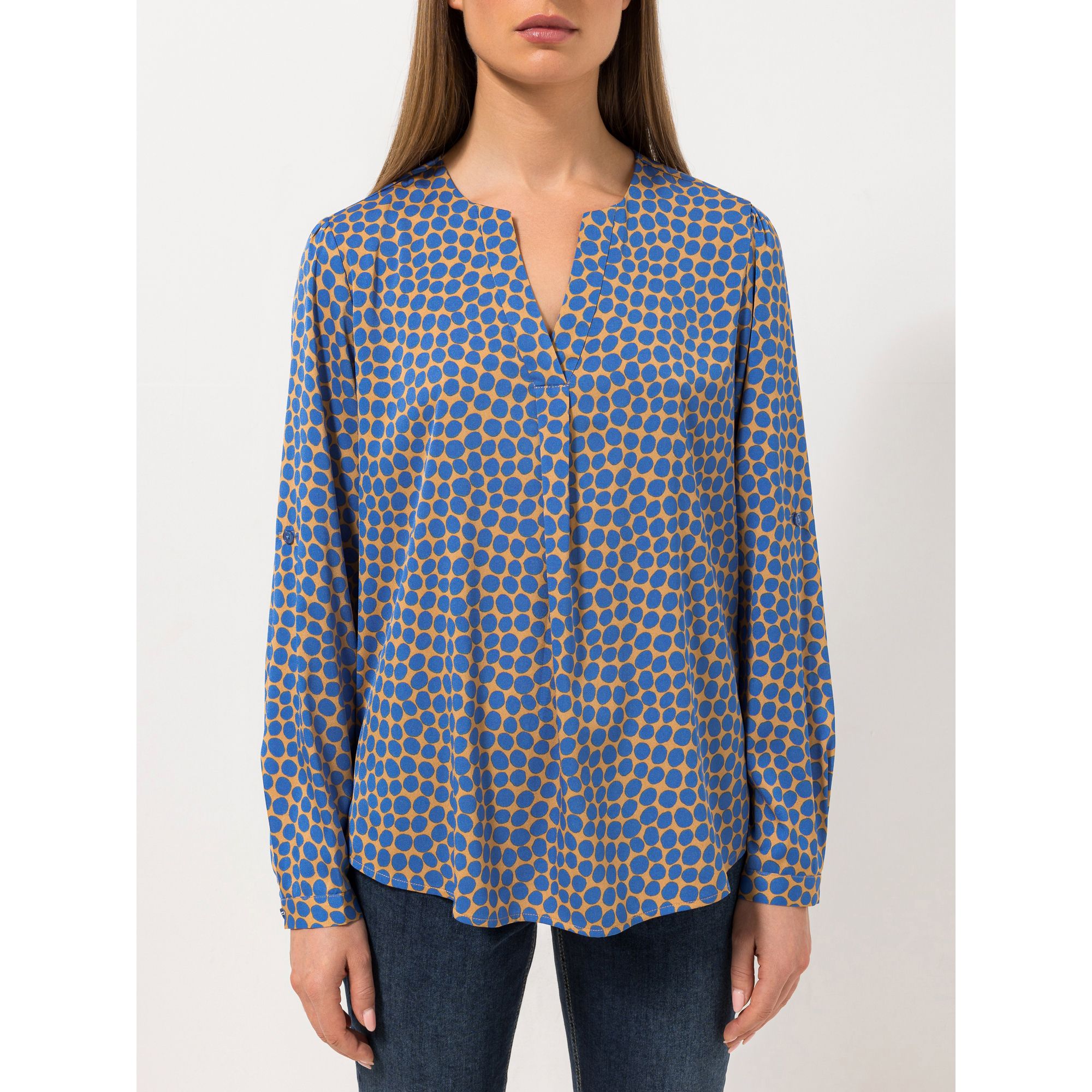 STEFFEN SCHRAUT Bluse Mailand Serafino-Ausschnitt Ärmelriegel leger weit