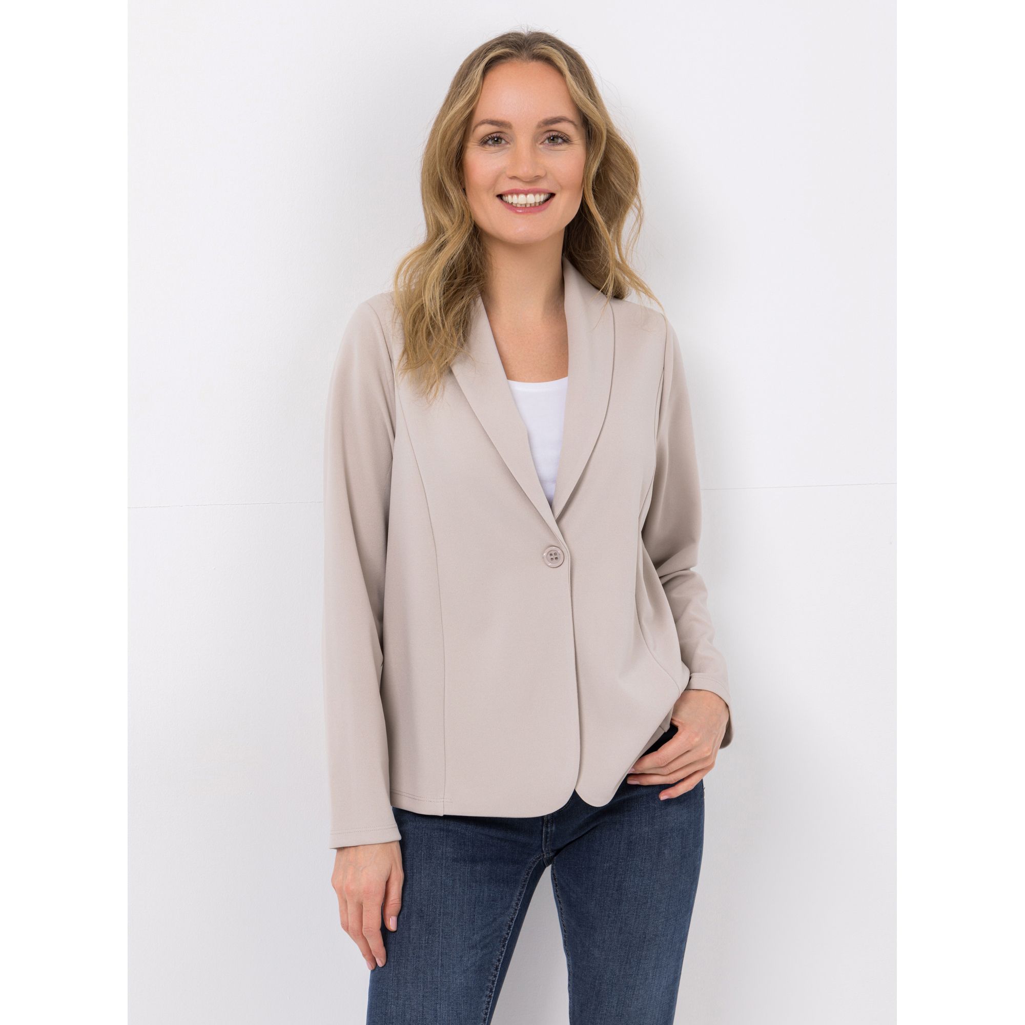 KIM & CO. Blazer, 1/1-Arm Ponti Crepe Jersey 1 Knopf Verschluss figurumspielend