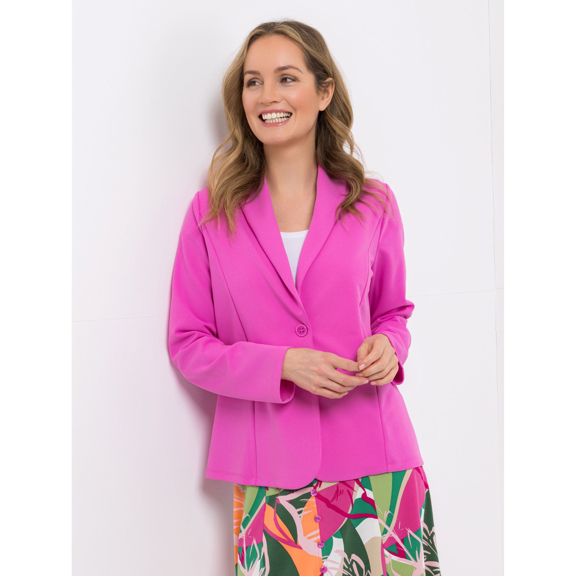 KIM & CO. Blazer, 1/1-Arm Ponti Crepe Jersey 1 Knopf Verschluss figurumspielend