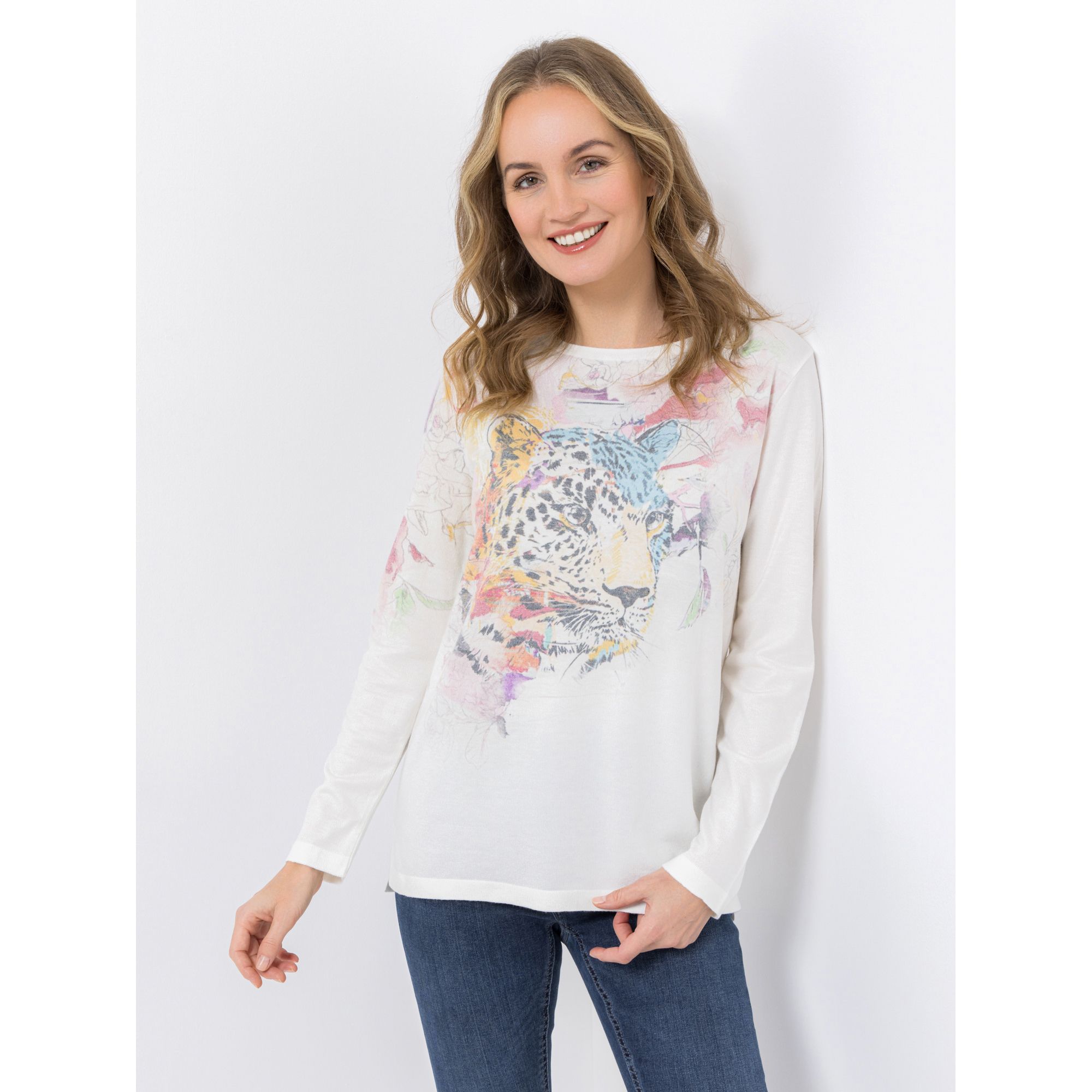 DINE 'N' DANCE Pullover, 1/1-Arm Motivdruck Strassmotiv figurumspielend