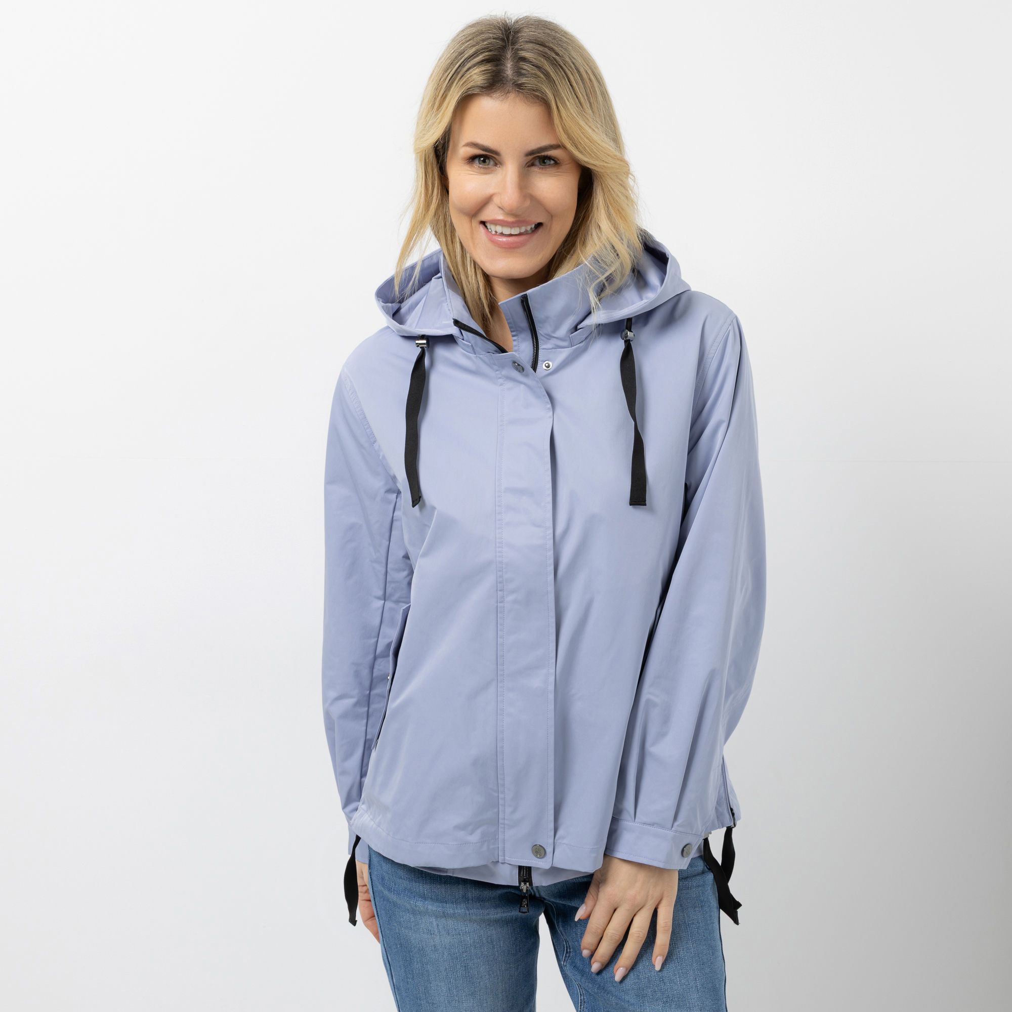 STRANDFEIN Jacke abnehmbare Kapuze 2-Wege-Reißverschluss leger weit