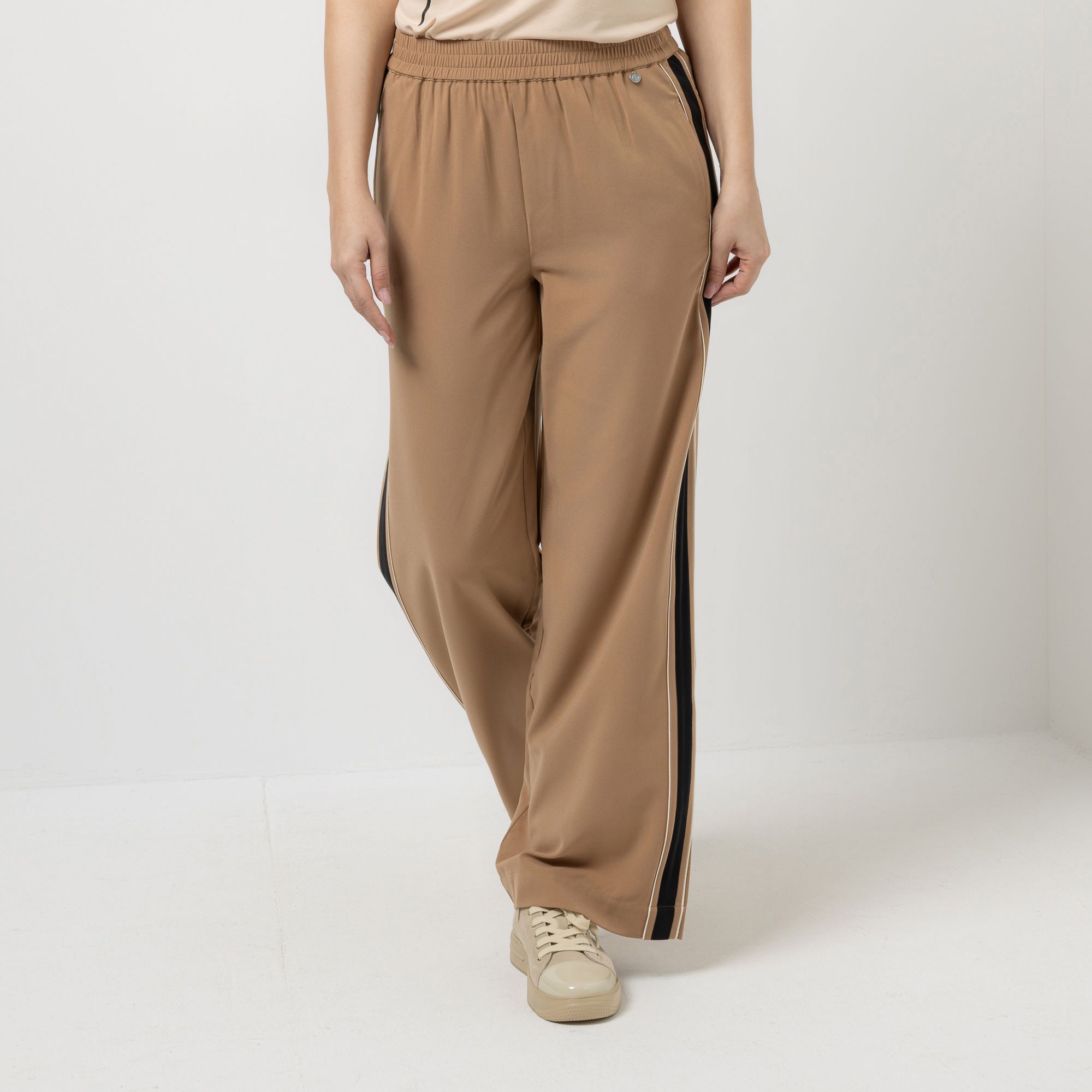 EVA LUTZ Hose, lange Form Rundumdehnbund Eingrifftaschen weites Bein