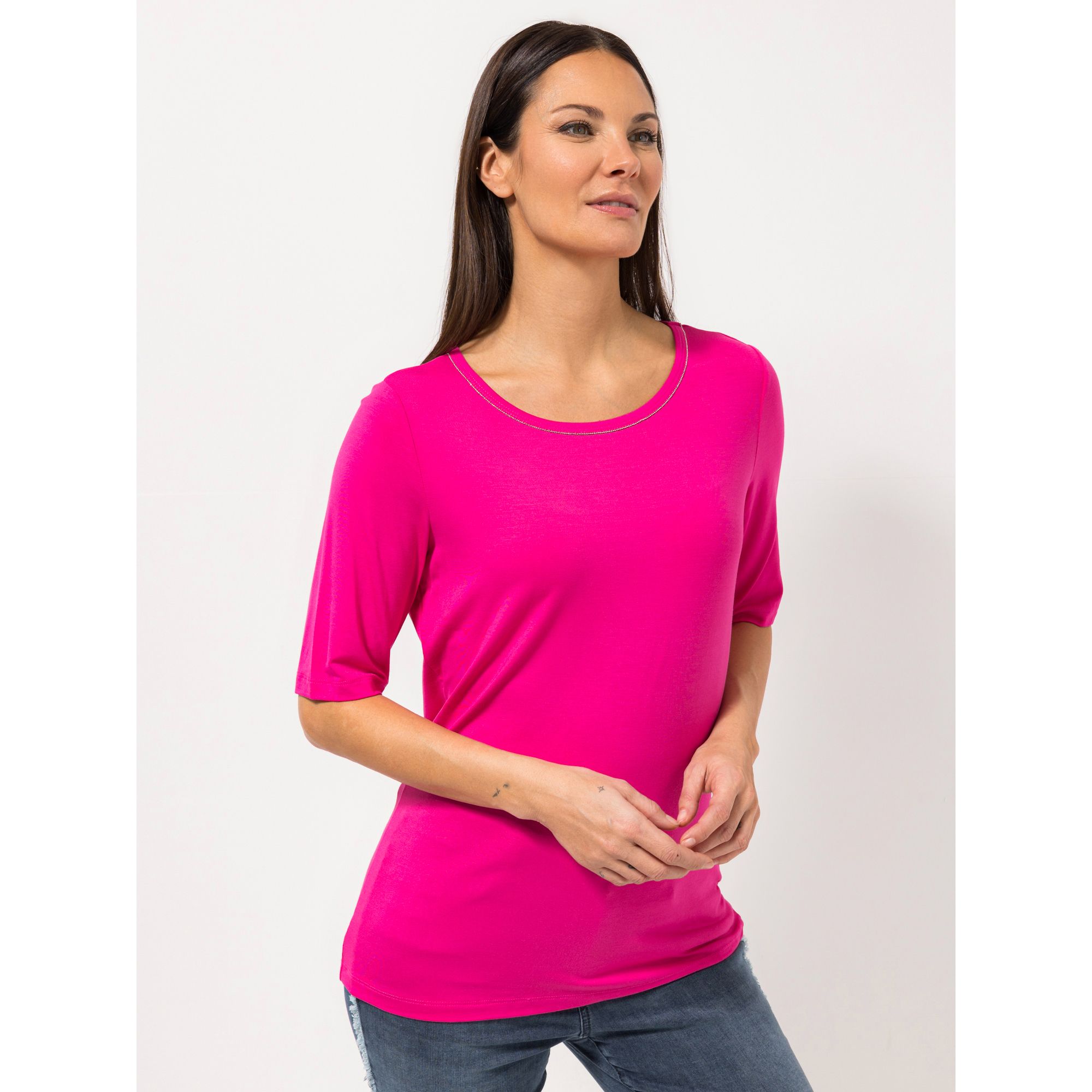 STEFFEN SCHRAUT Shirt Porto Cervo langer Halbarm mit Ketten-Detail figurumspielend