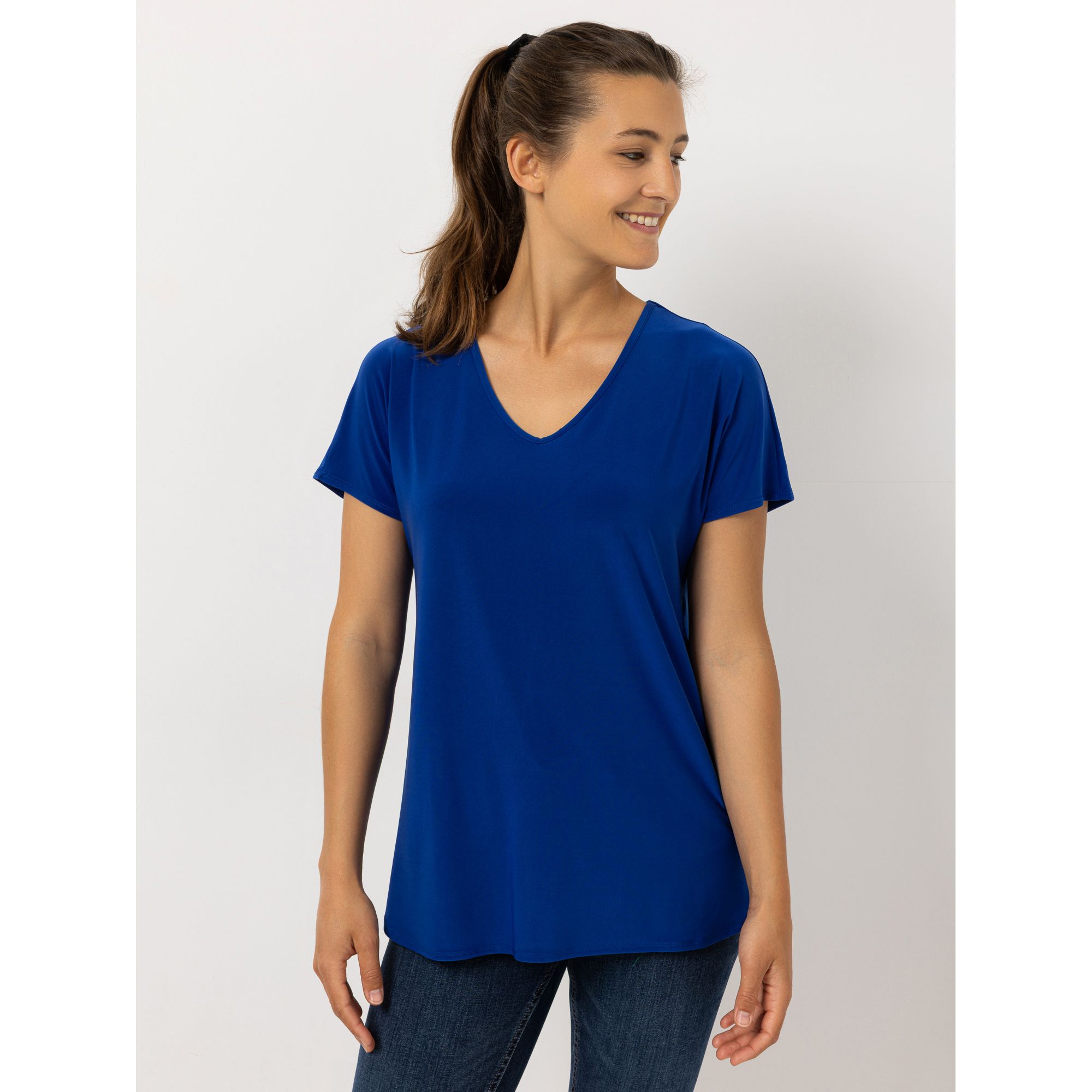 KIM & CO. Shirt, 1/4-Arm Brazil Knit Jersey V-Ausschnitt figurumspielend