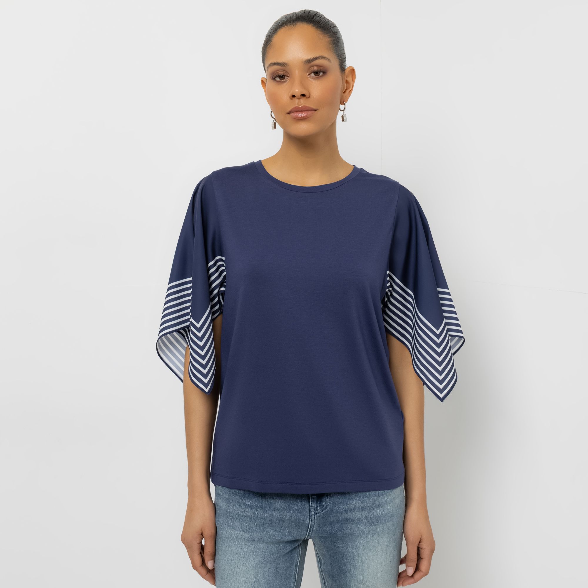 STEFFEN SCHRAUT Shirt, langer 1/2-Arm Rundhalsausschnitt bedruckte weite Ärmel figurumspielend