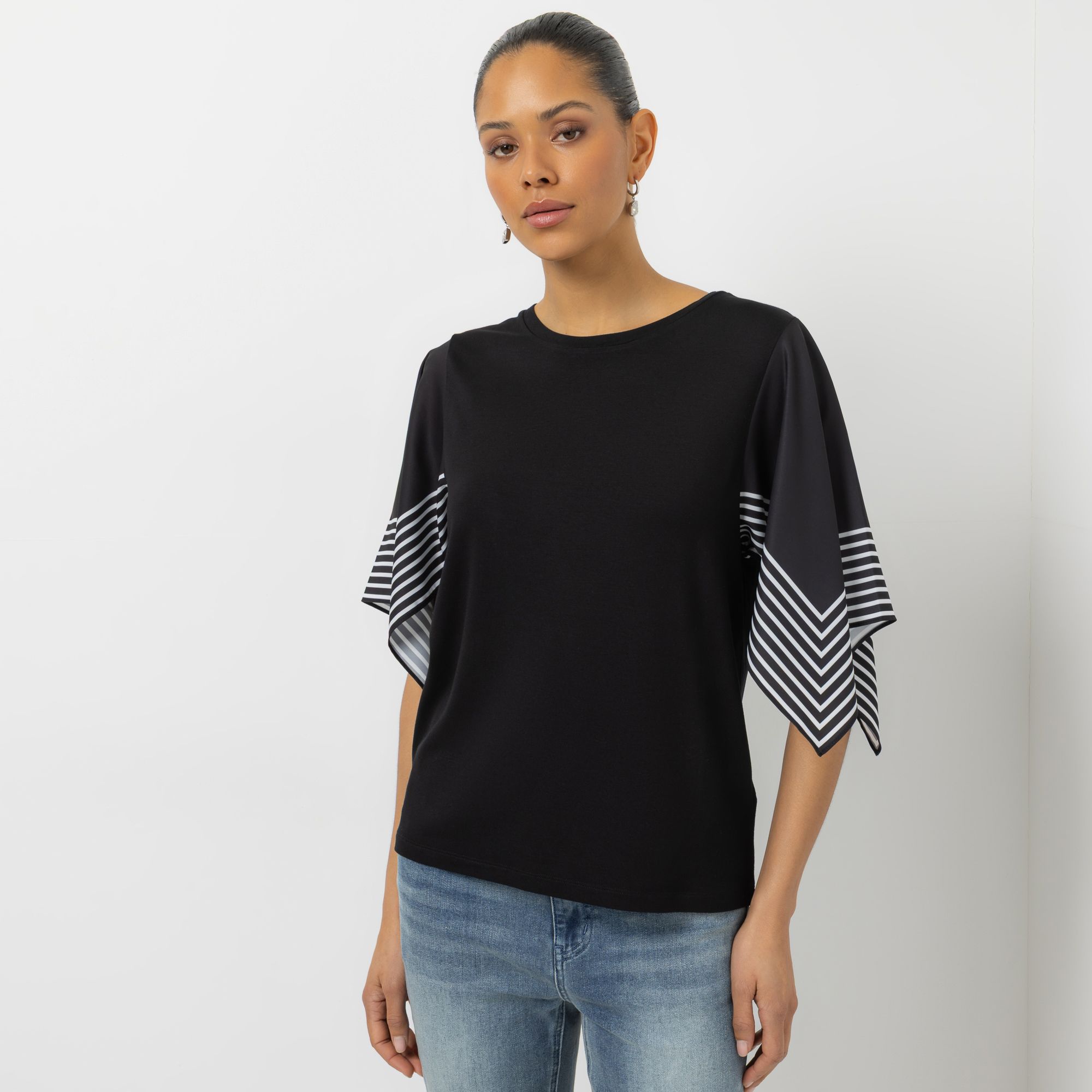 STEFFEN SCHRAUT Shirt, langer 1/2-Arm Rundhalsausschnitt bedruckte weite Ärmel figurumspielend