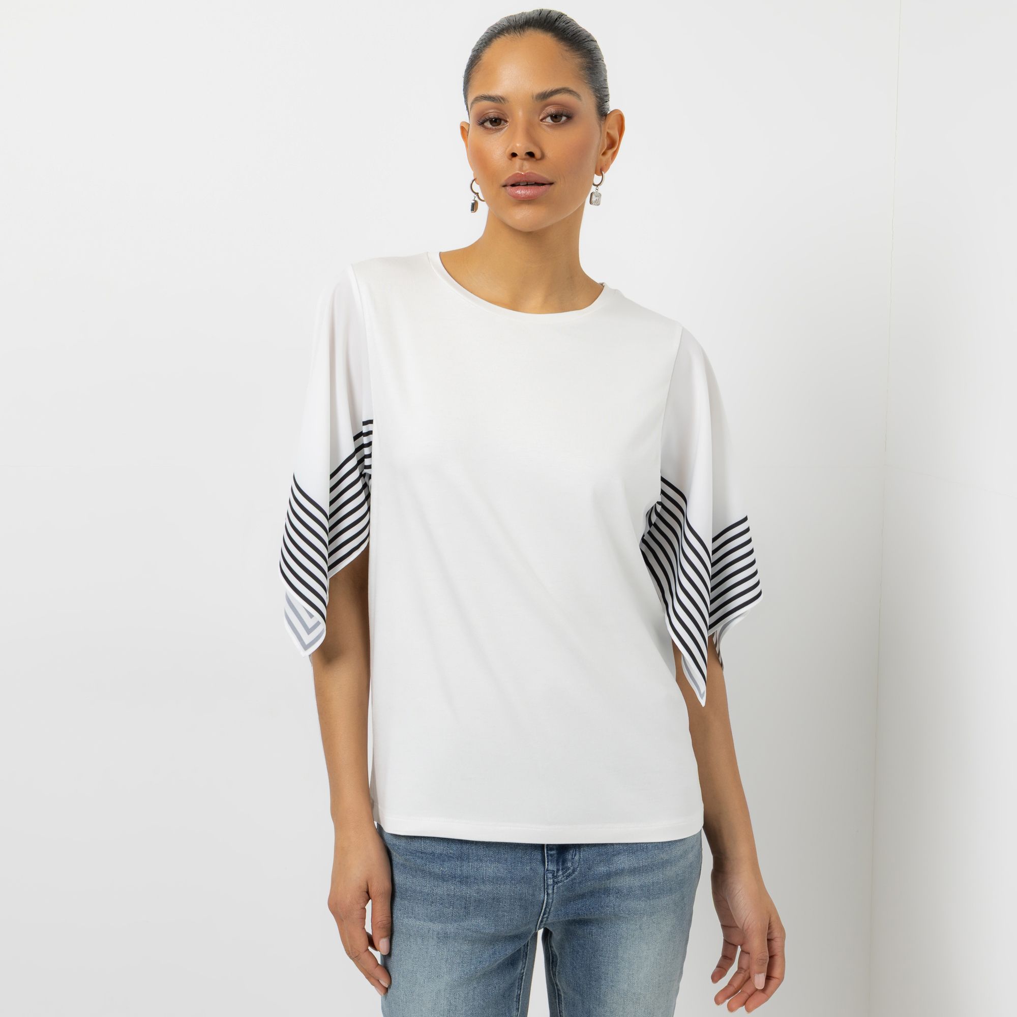 STEFFEN SCHRAUT Shirt, langer 1/2-Arm Rundhalsausschnitt bedruckte weite Ärmel figurumspielend