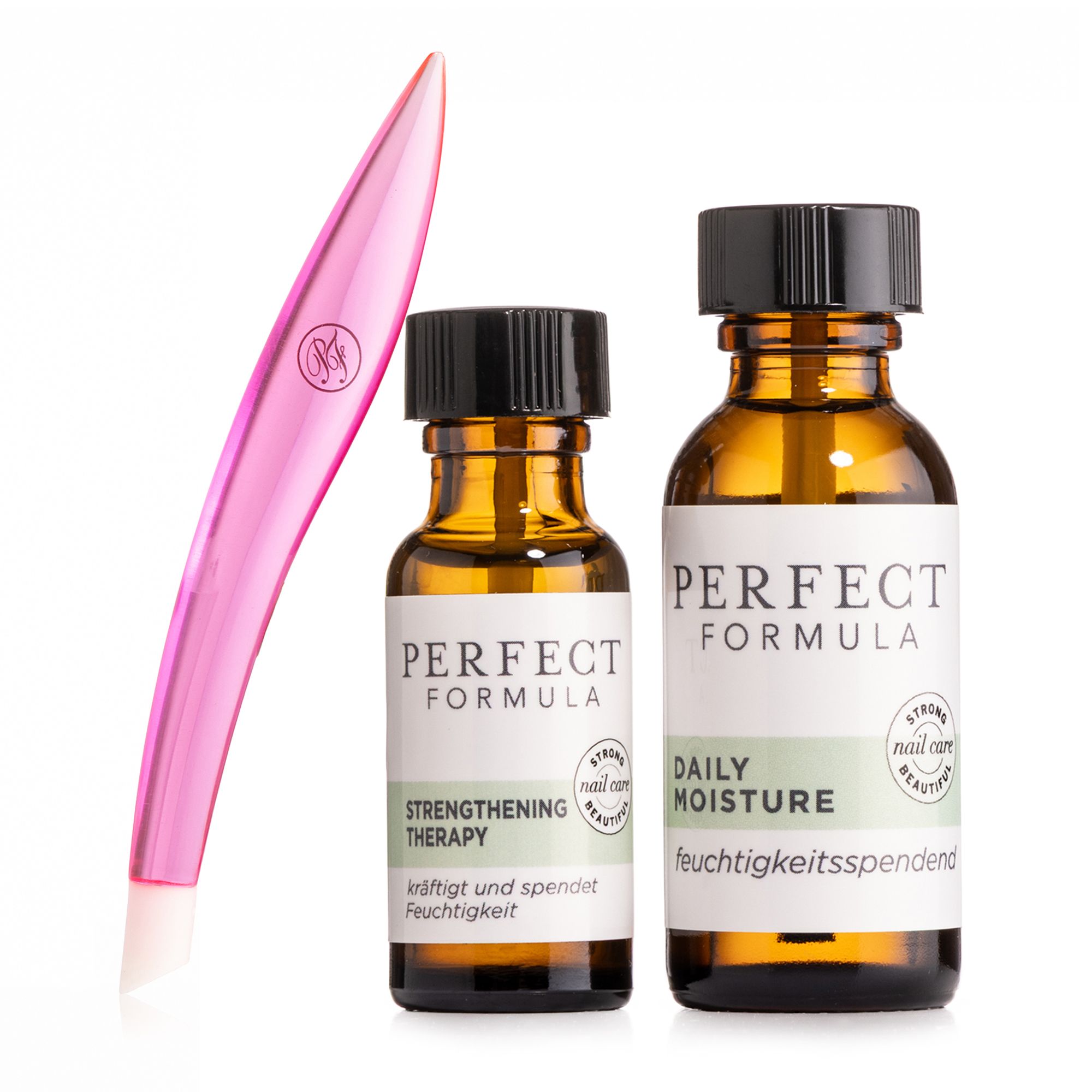 PERFECT FORMULA Daily Moisture 30ml Strengthening Therapy 15ml & Nagelhautschieber