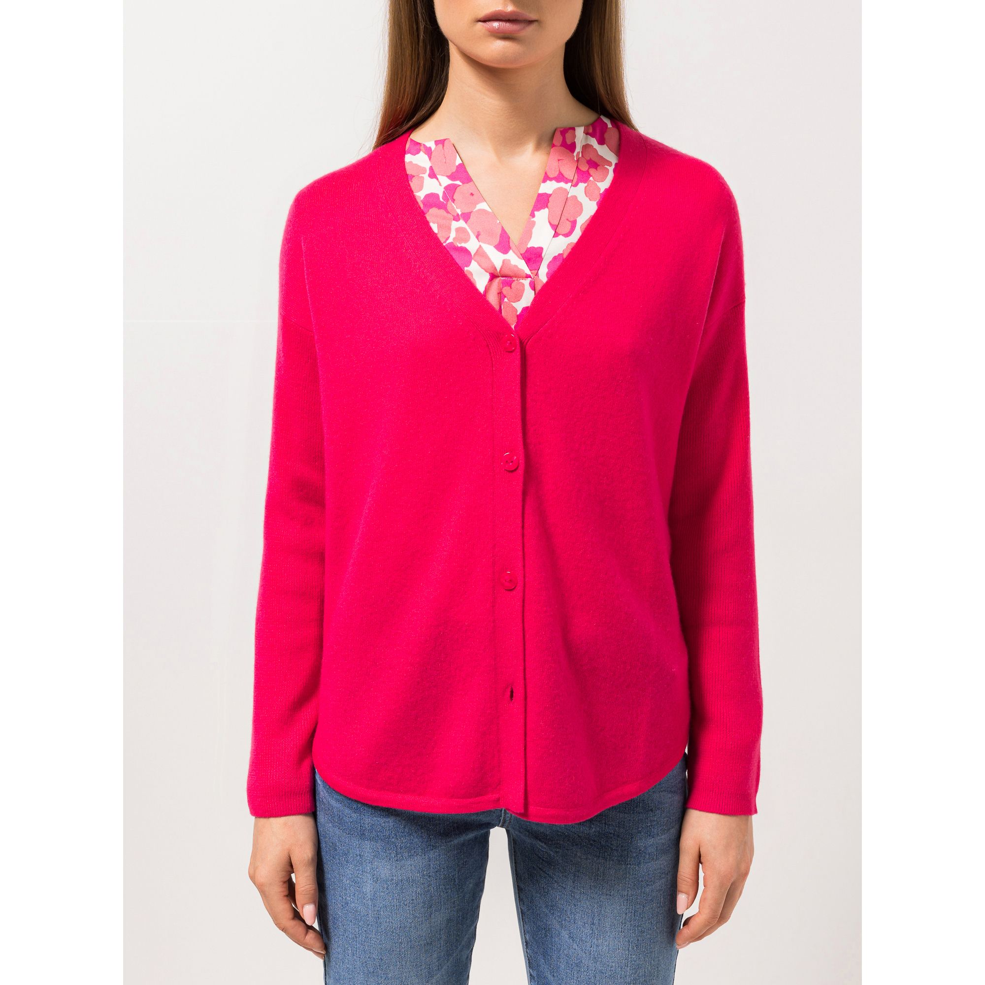 STEFFEN SCHRAUT Cardigan V-Ausschnitt 100% Kaschmir leger weit