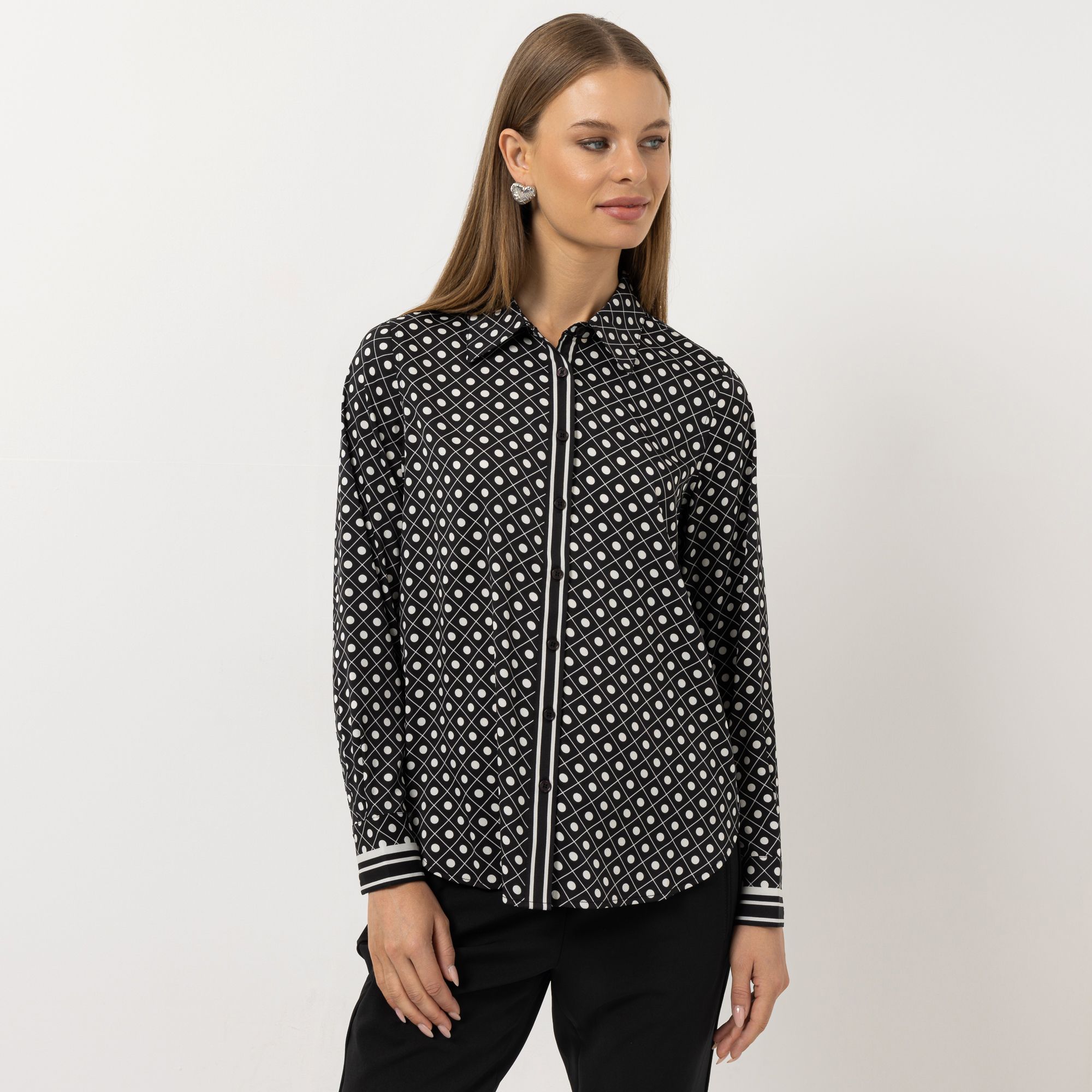 STEFFEN SCHRAUT Bluse Hemdkragen Kellerfalte im Rücken leger weit