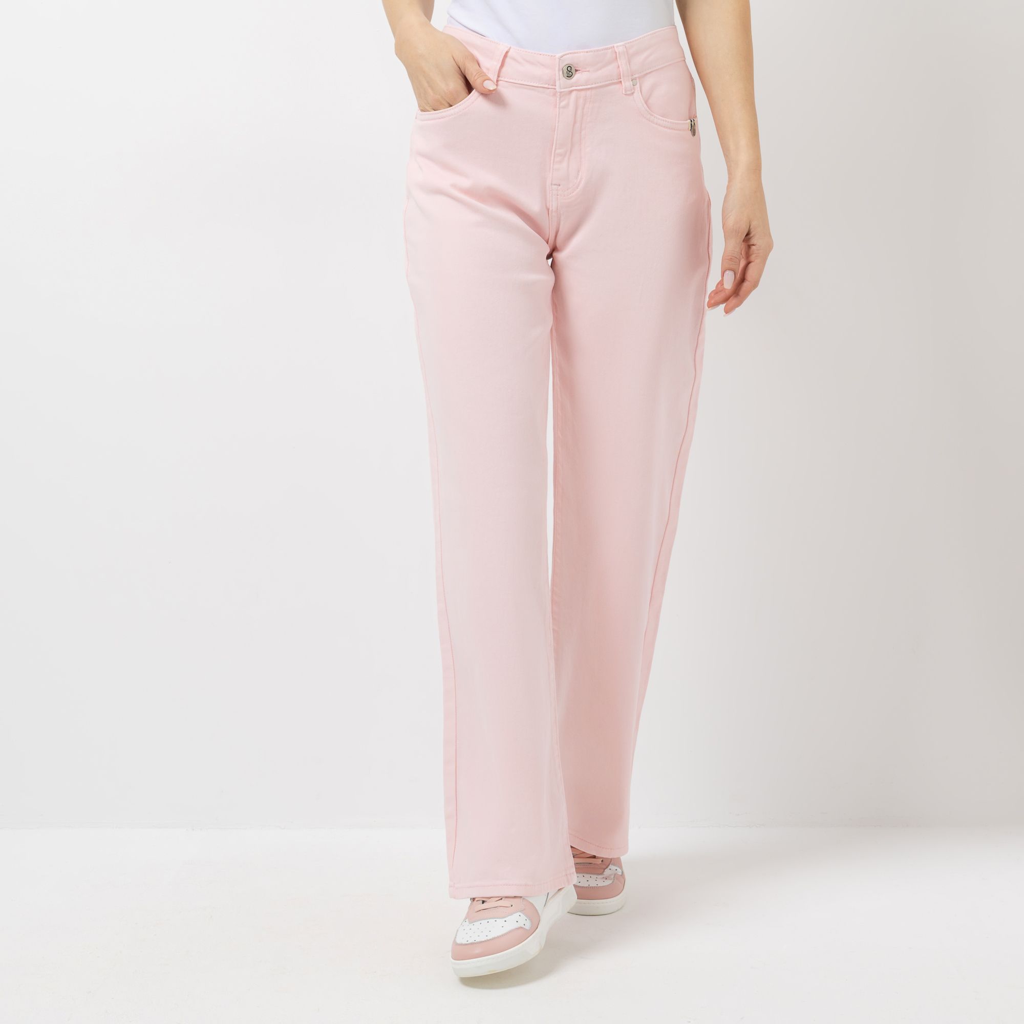 STRANDFEIN Hose 5-Pocket-Style elastisches Material gerades Bein