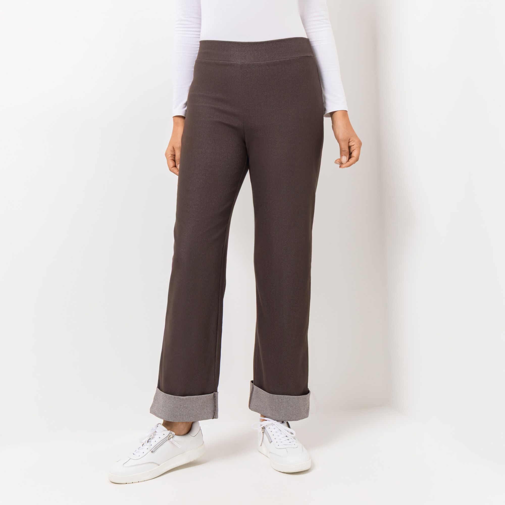 KIM & CO. Hose, knöchellang Denim Jersey Umschalg am Saum gerader Beinverlauf