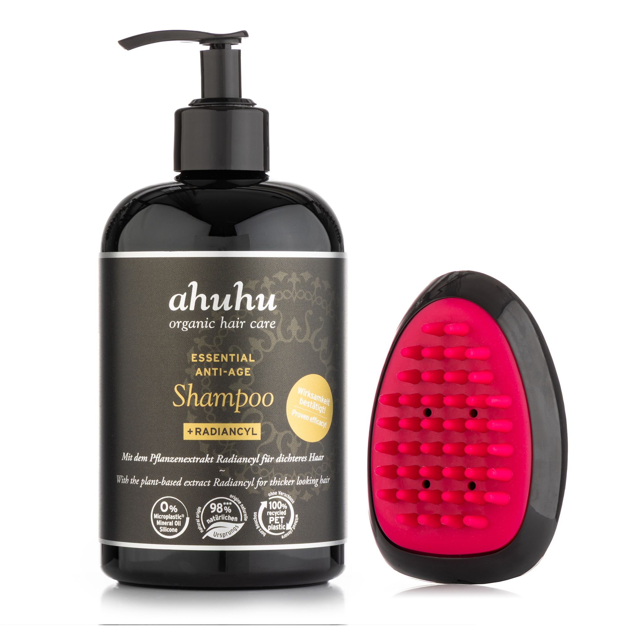 ahuhu Anti-Age Shampoo 500ml + Massagebürste