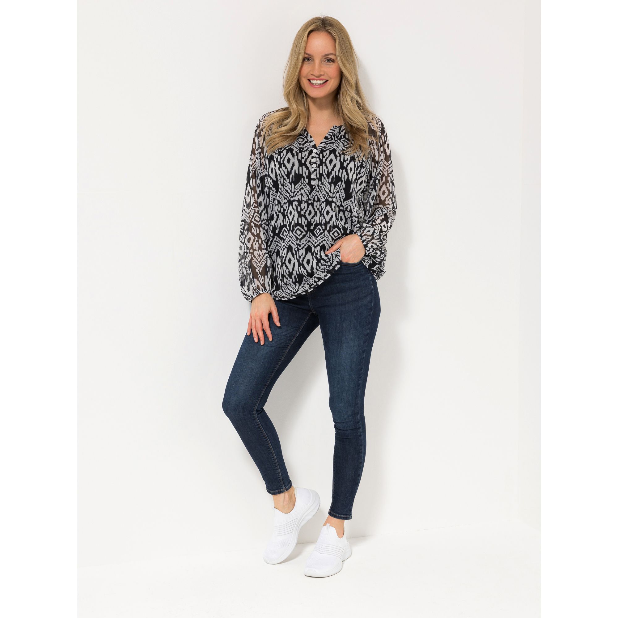 SOULS BY EYWASOULS® Bluse, 1/1 Arm Zierausschnitt leger weit