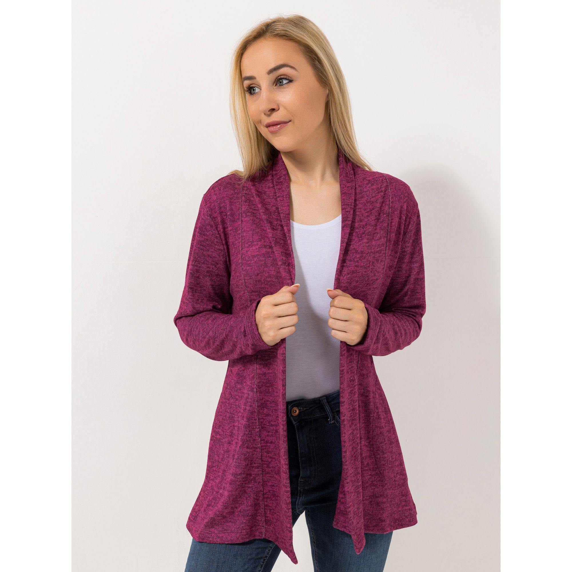 DINE 'N' DANCE Cardigan, 1/1-Arm seitliche Taschen offene Front figurumspielend
