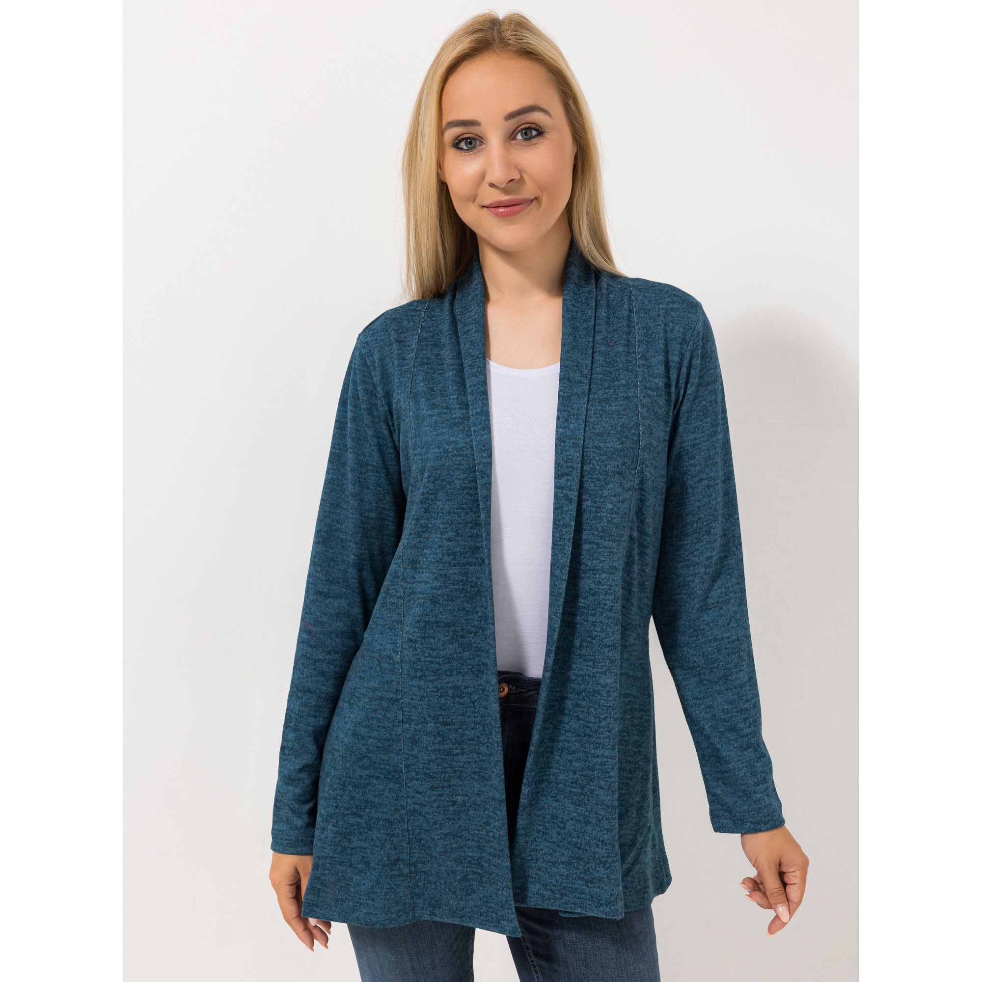 DINE 'N' DANCE Cardigan, 1/1-Arm seitliche Taschen offene Front figurumspielend
