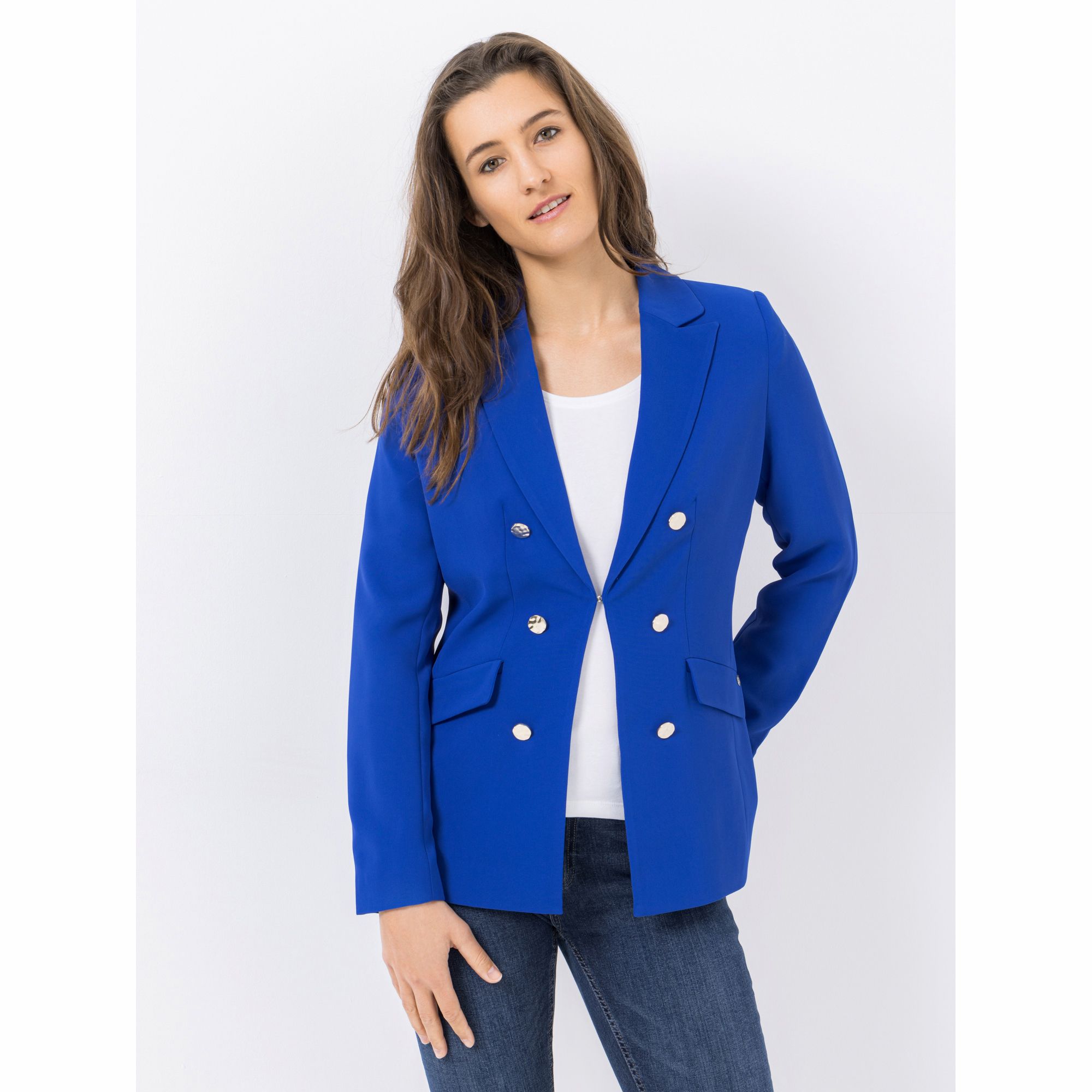 EVA LUTZ Blazer Zierknöpfe Pattentaschen figurbetont