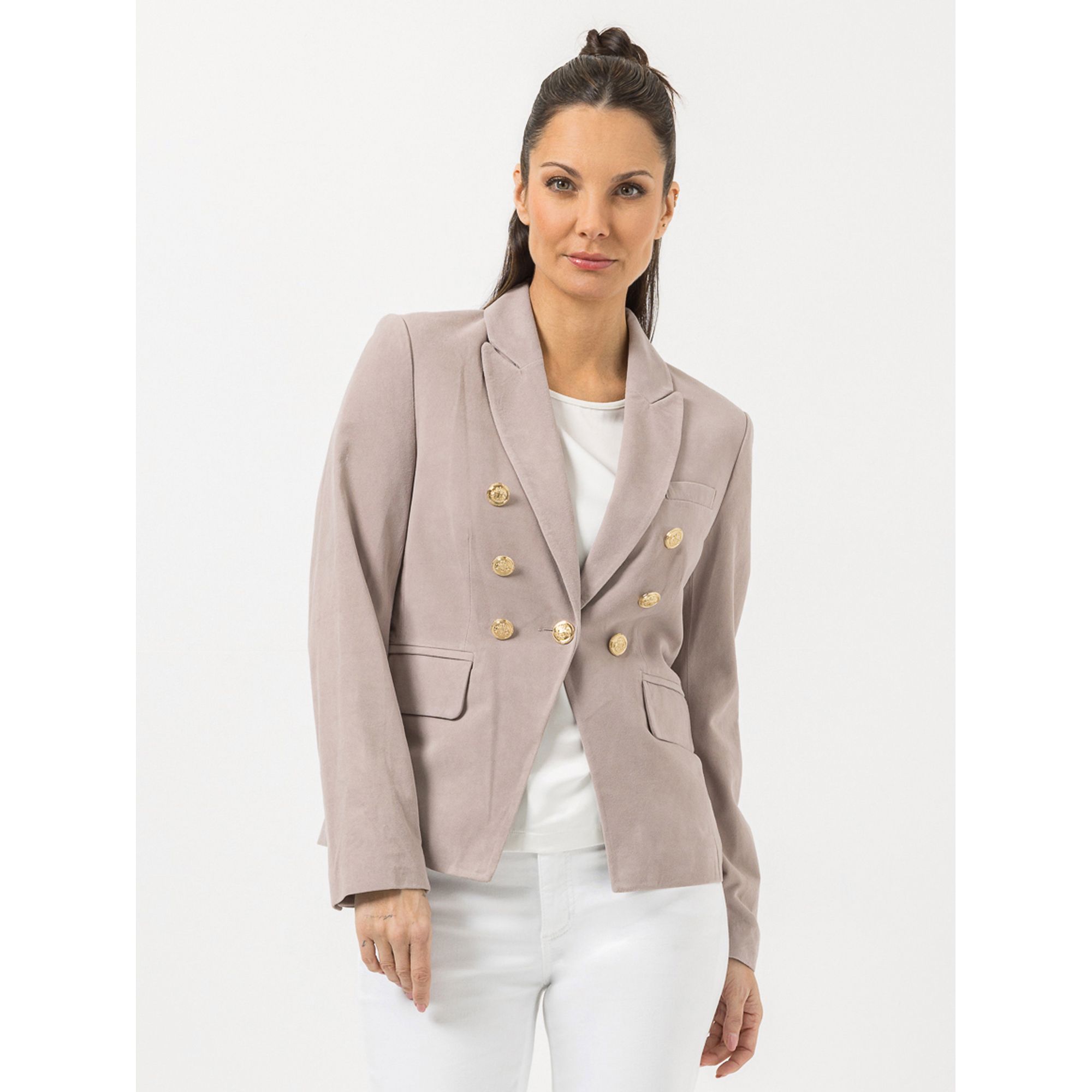 STEFFEN SCHRAUT Lederblazer Dallas Ziegenvelour Schmuckknöpfe figurbetont