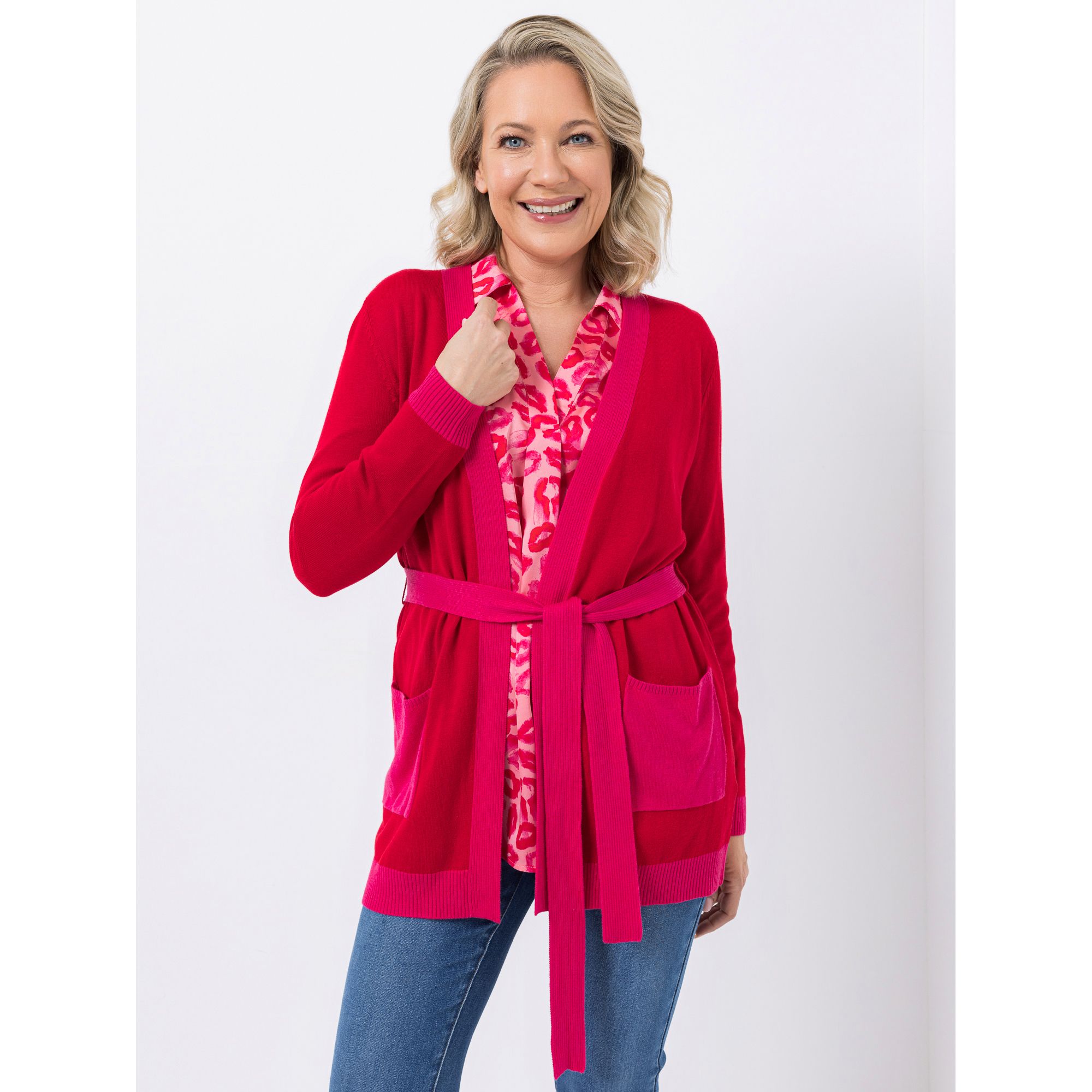 KILIAN KERNER SENSES Longcardigan, Langarm offene Front aufgesetzte Taschen figurumspielend