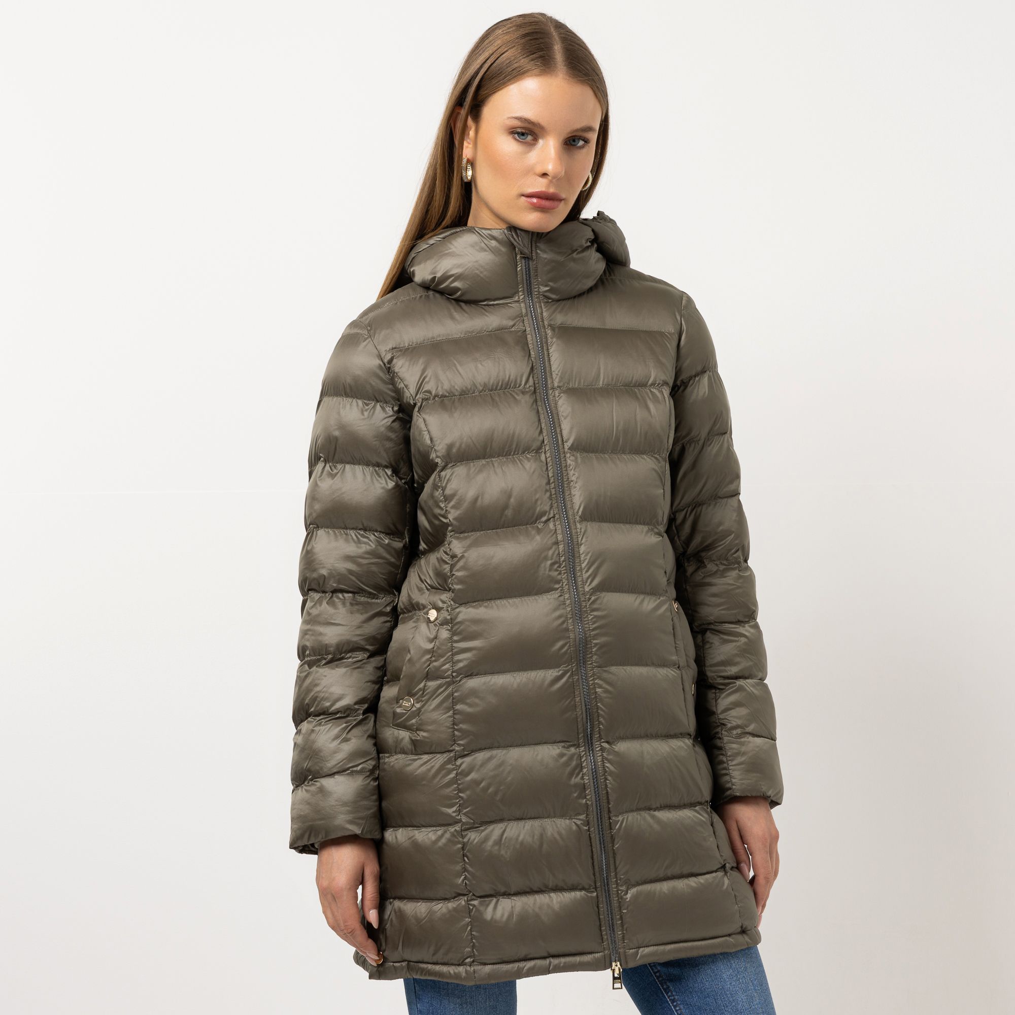 STEFFEN SCHRAUT Kurzmantel Stehkragen mit Kapuze 2-Wege Reißverschluss figurumspielend