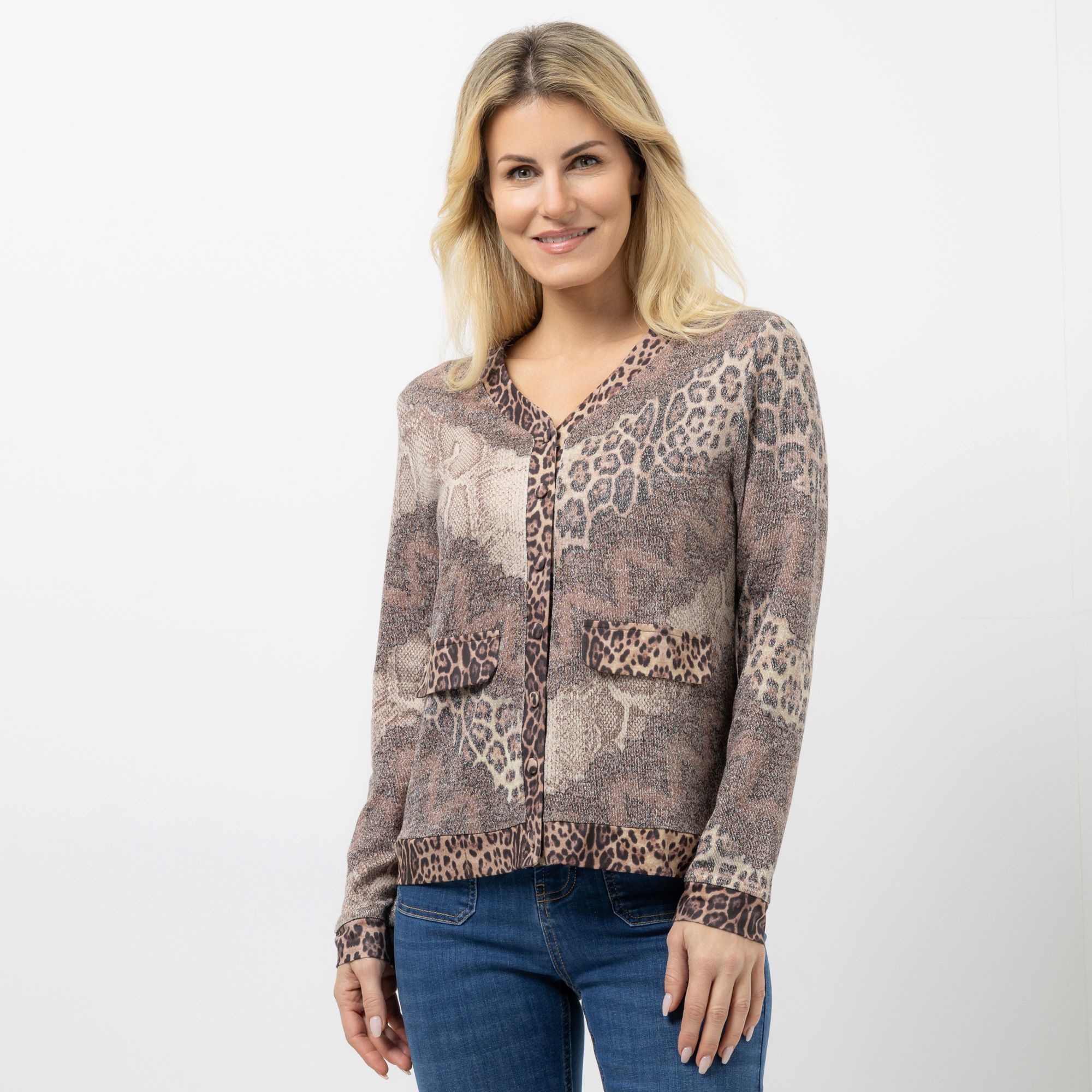 SCHIFFHAUER MUNICH® Cardigan V-Ausschnitt mit Knopfleiste figurumspielend