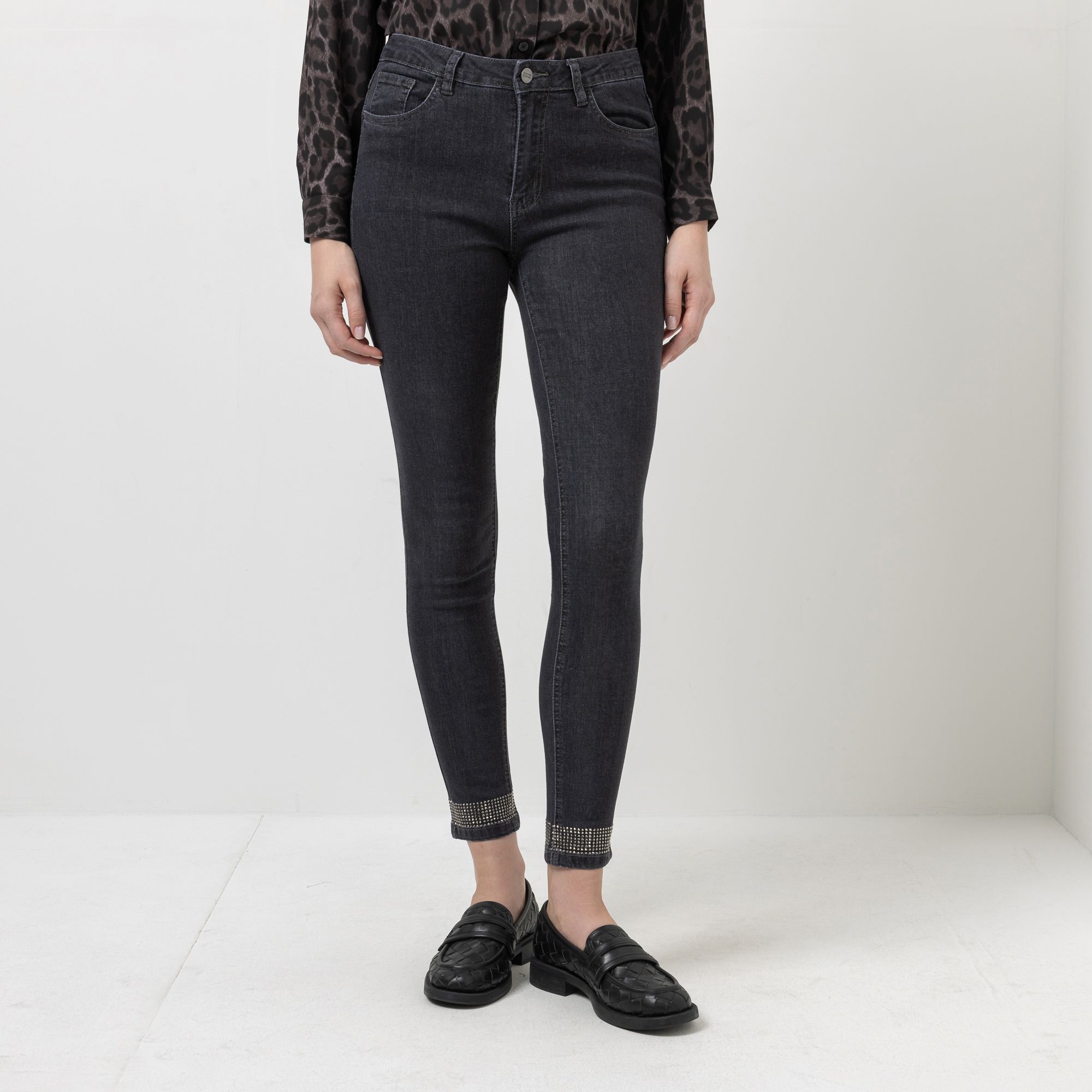 STEFFEN SCHRAUT Jeans, knöchellang 5-Pocket-Style Strassdetails am Saum sehr schmales Bein