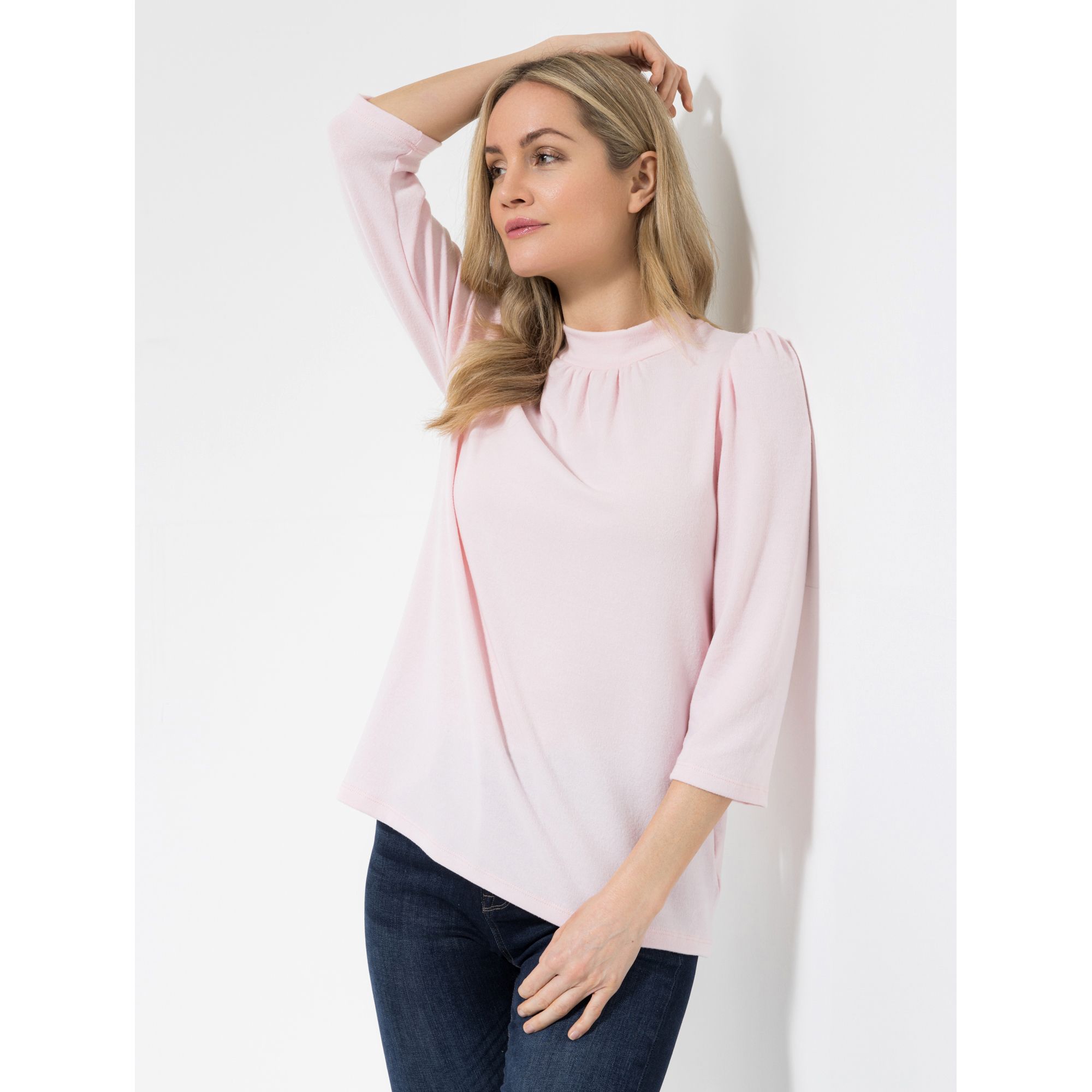 KIM & CO. Shirt, 3/4-Arm Soft Touch Jersey Stehkragen figurumspielend