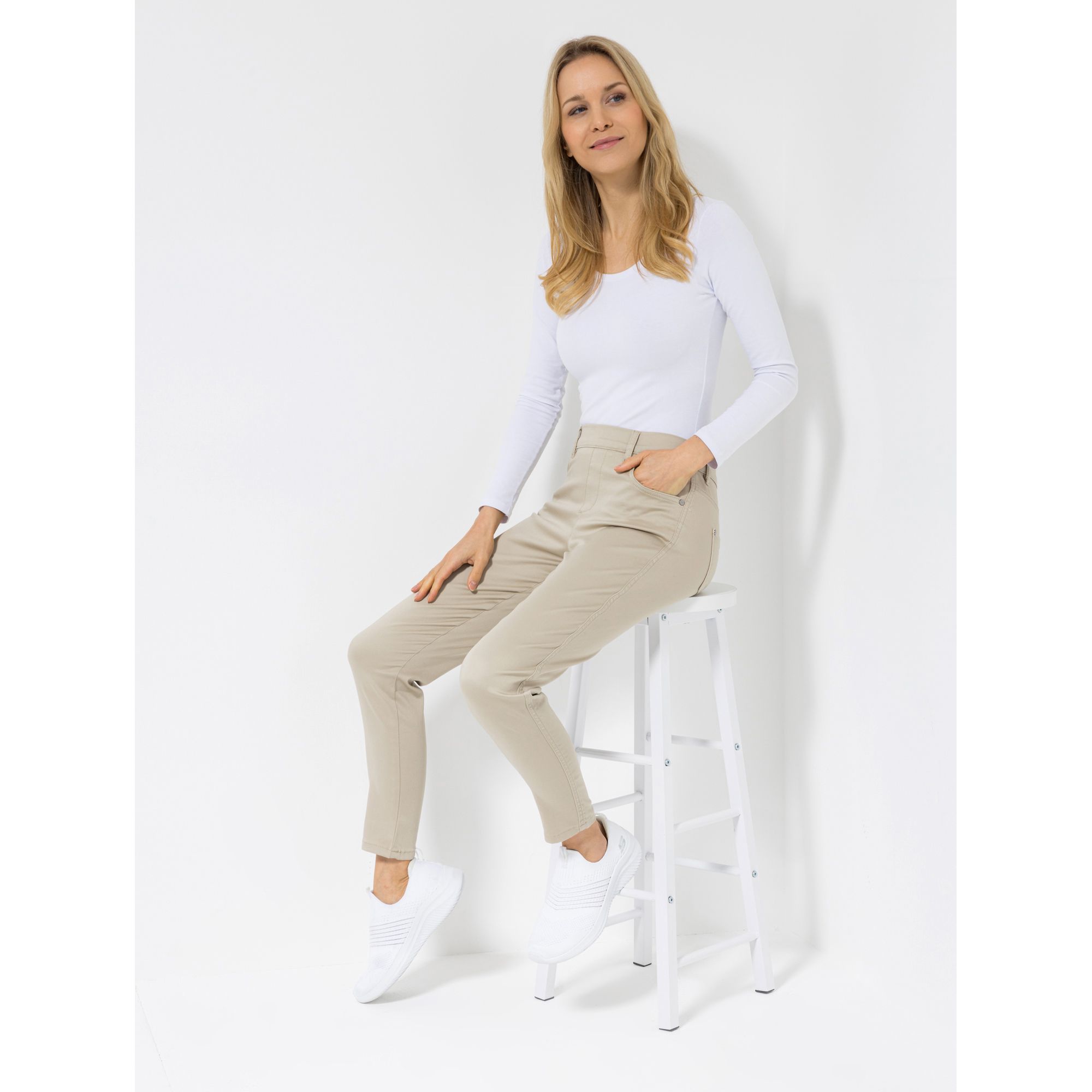 STUDIO UNIQUE® Jeggings 68% Bio-Baumwolle knöchellang sehr schmales Bein