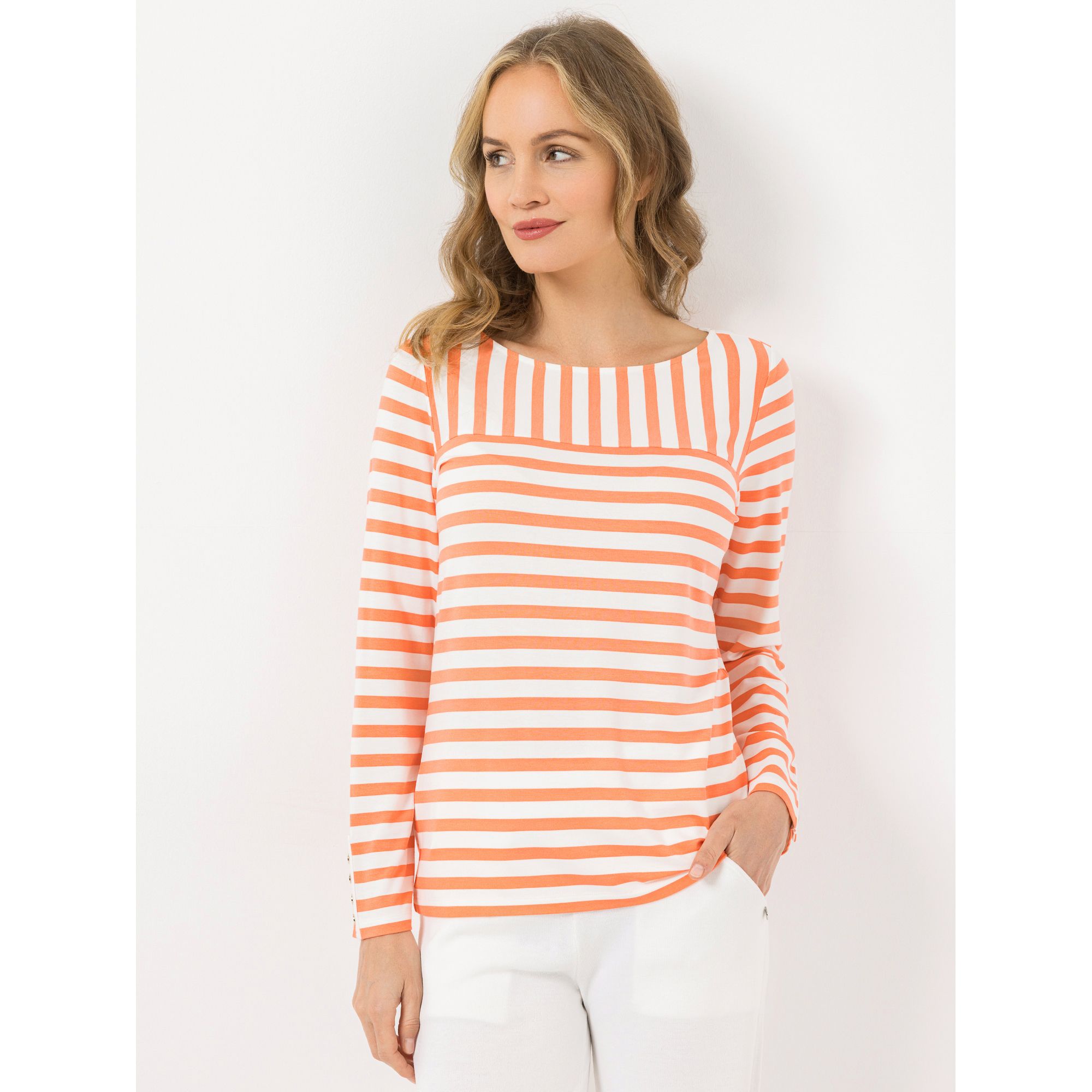 STRANDFEIN Shirt Rundhalsausschnitt mit ECOVERO™ Viskose figurumspielend